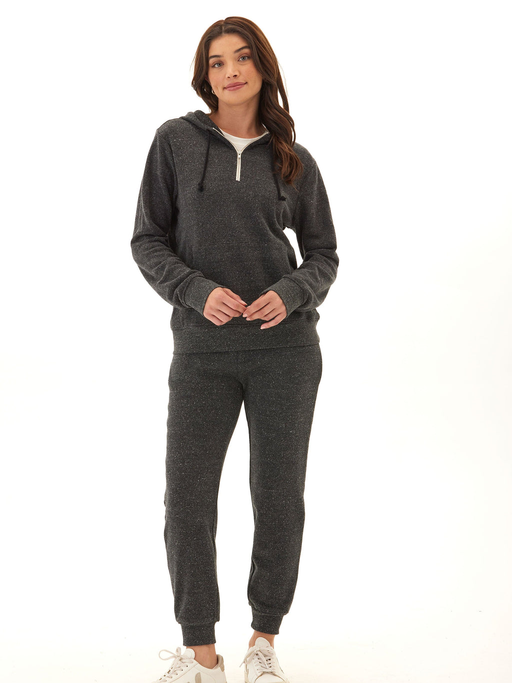 Sinead 1/4 Zip Triblend Fleece Hoodie with Thumbholes