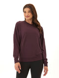 Core Feather Fleece Sweatshirt in Dark Plum with a smooth knit finish