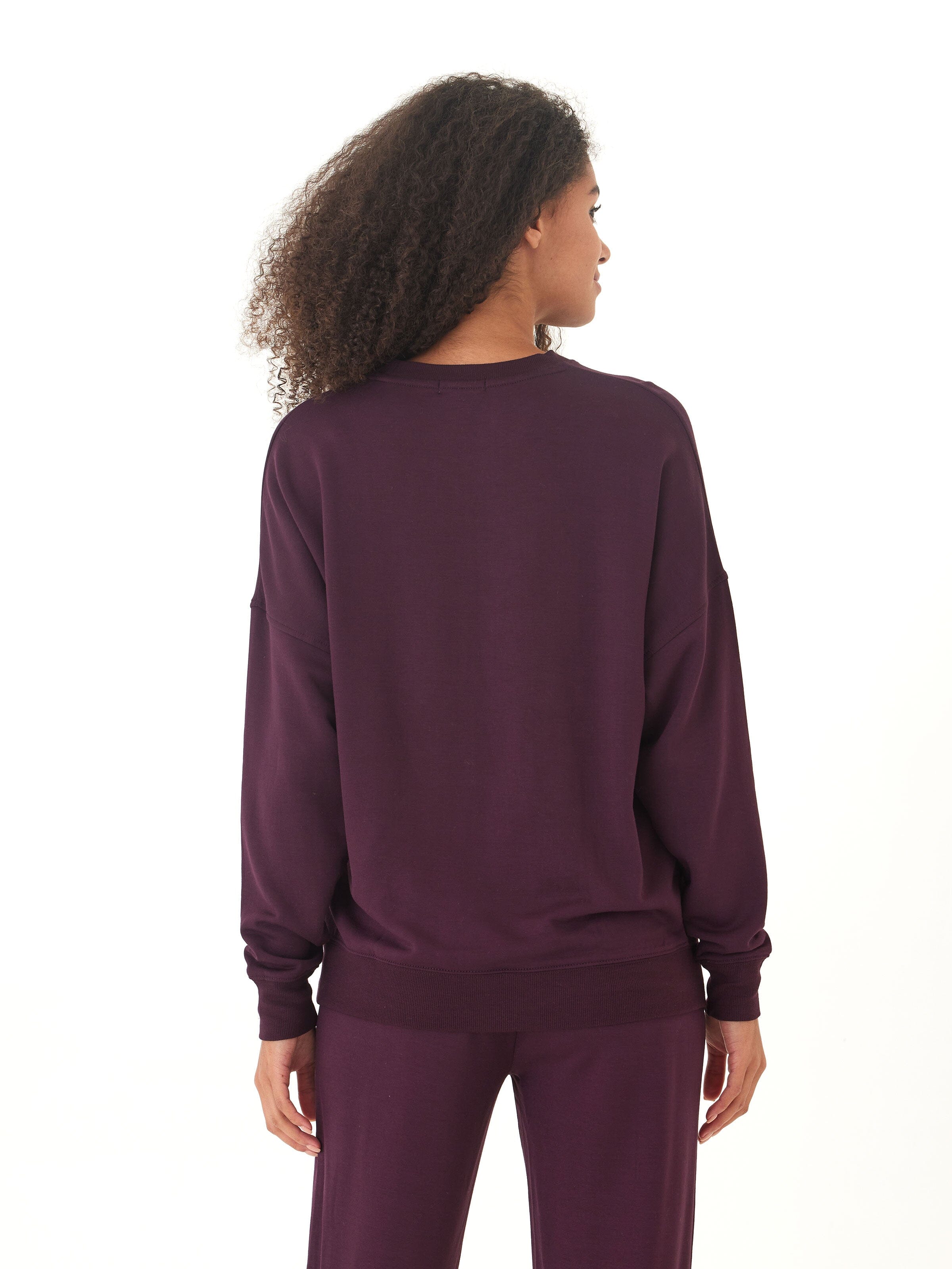 Core Feather Fleece Sweatshirt for Women in Dark Purple & Plum