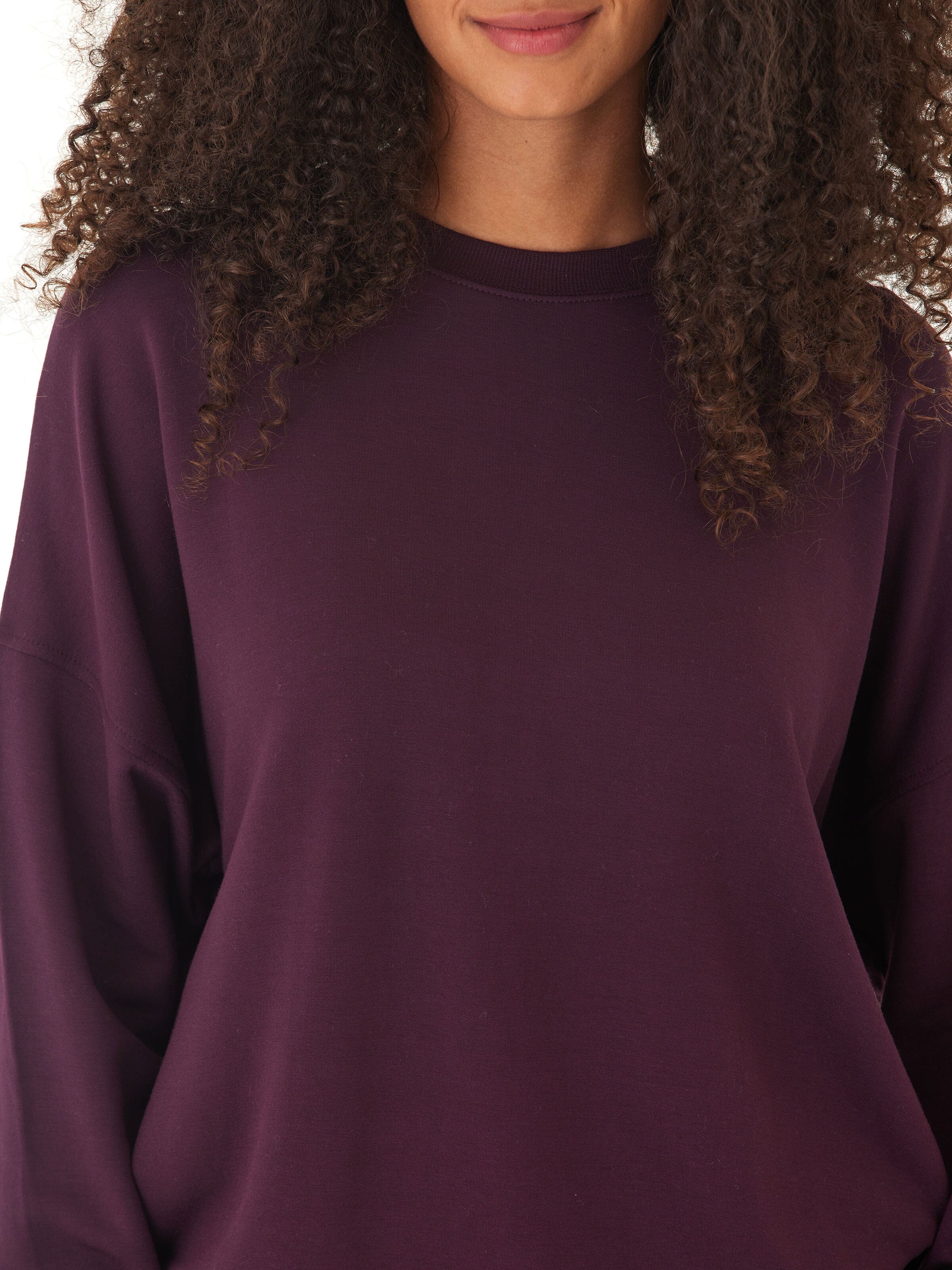 Core Feather Fleece Sweatshirt for Women in Dark Purple & Plum