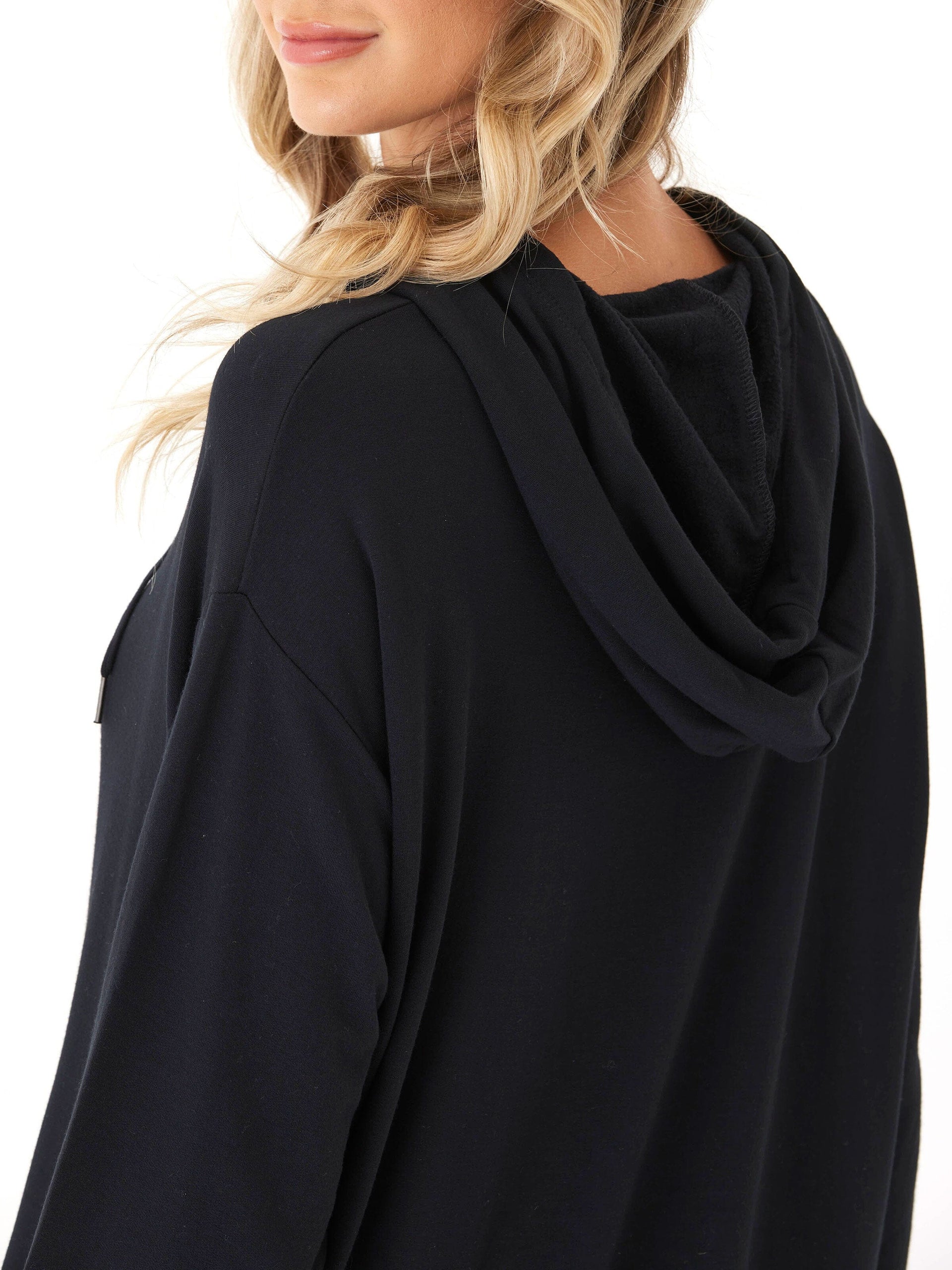 Madge Feather Fleece Pullover Hoodie - Minimalist Lounge Sweatshirt