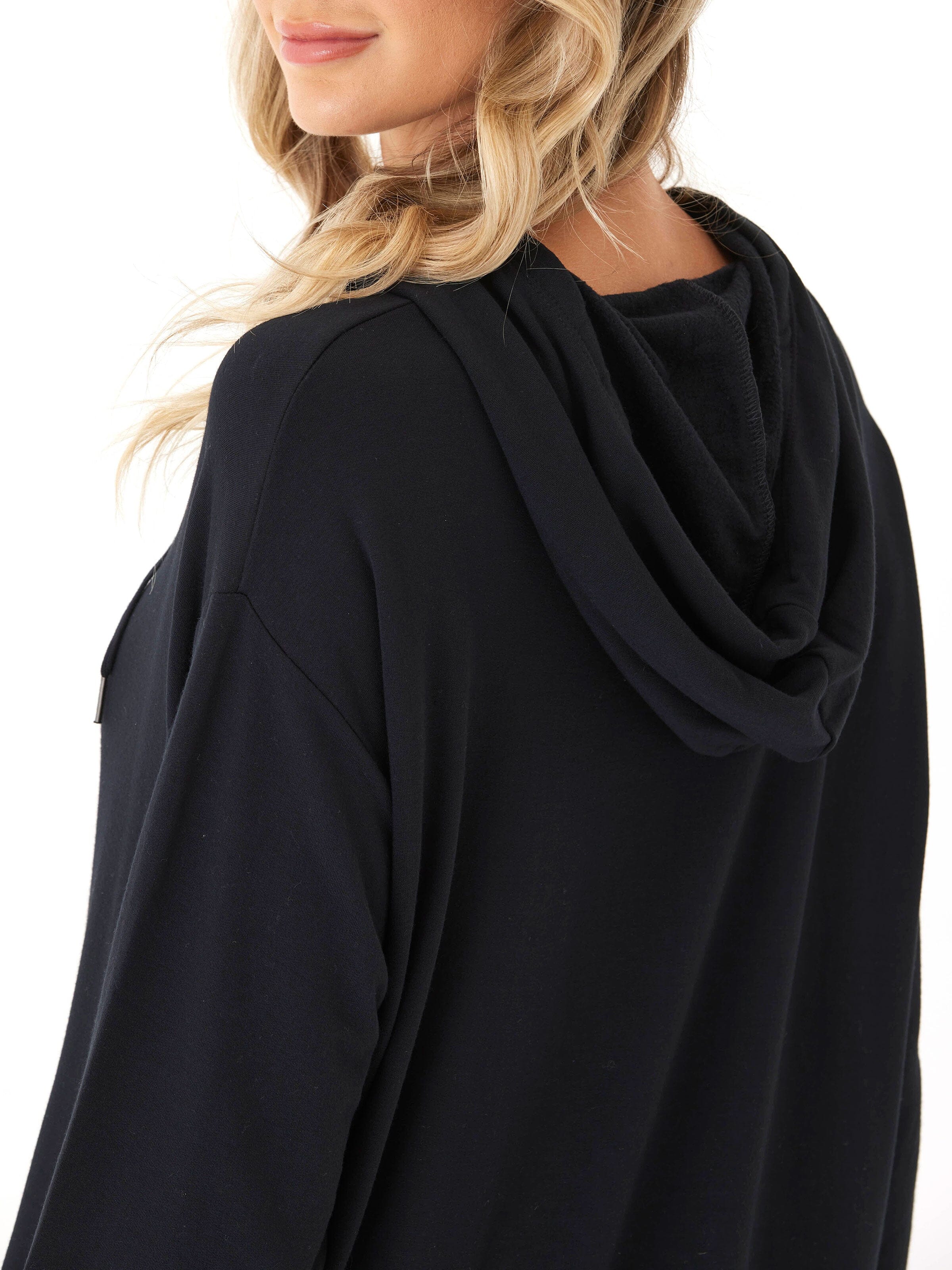 Madge Feather Fleece Pullover Hoodie - Minimalist Lounge Sweatshirt