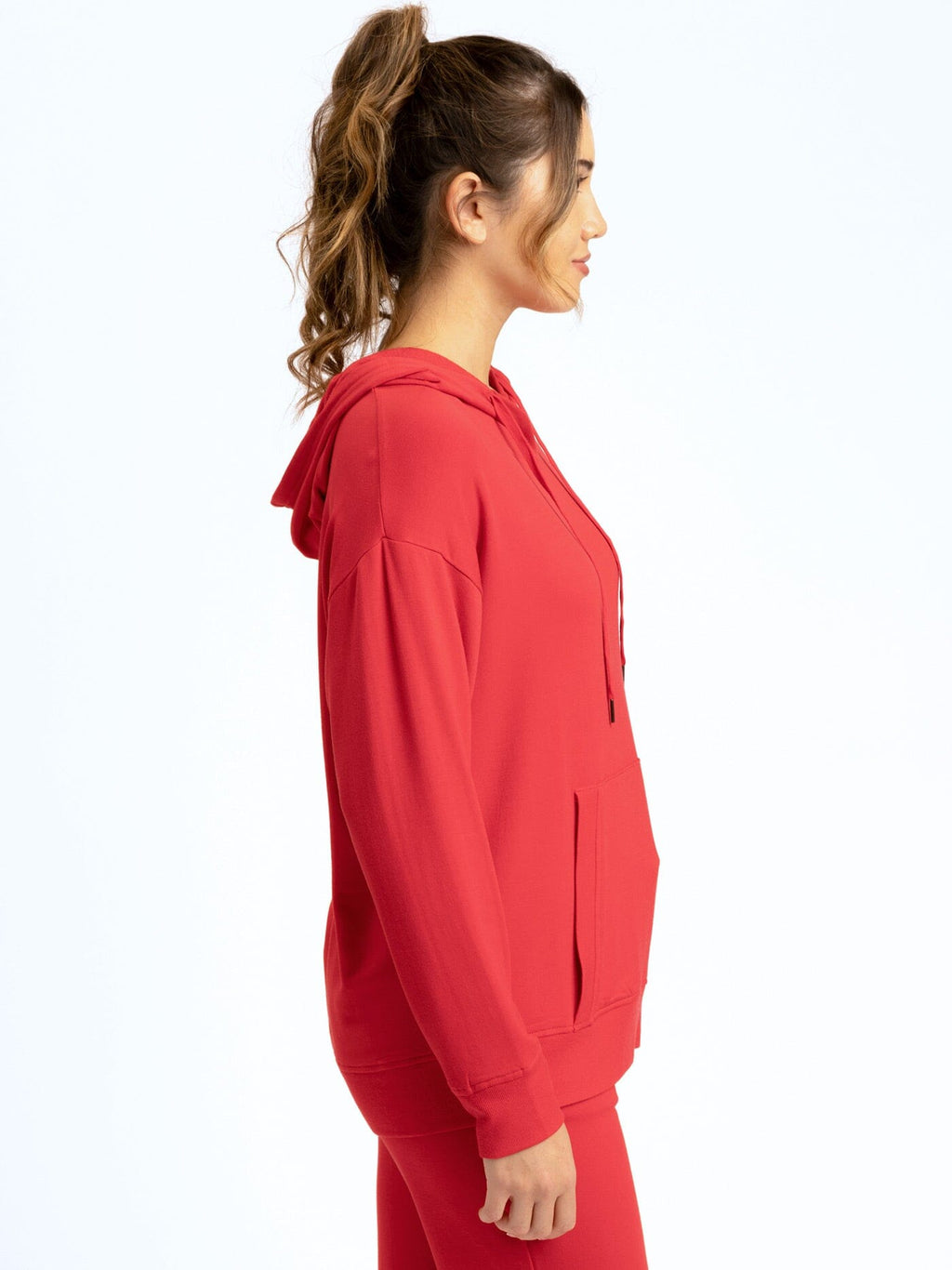 Madge Feather Fleece Pullover Hoodie with Pockets and Hood
