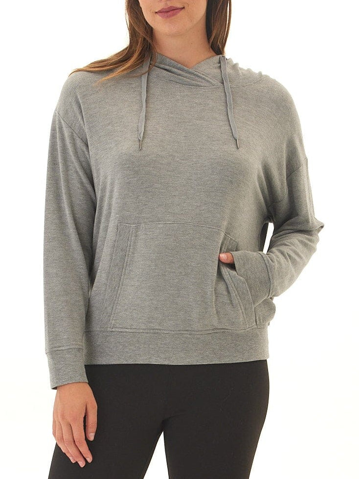 Madge Feather Fleece Pullover Hoodie with Relaxed Fit and Pocket