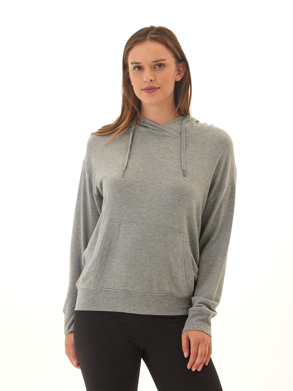 Madge Feather Fleece Pullover Hoodie with Relaxed Fit and Pocket