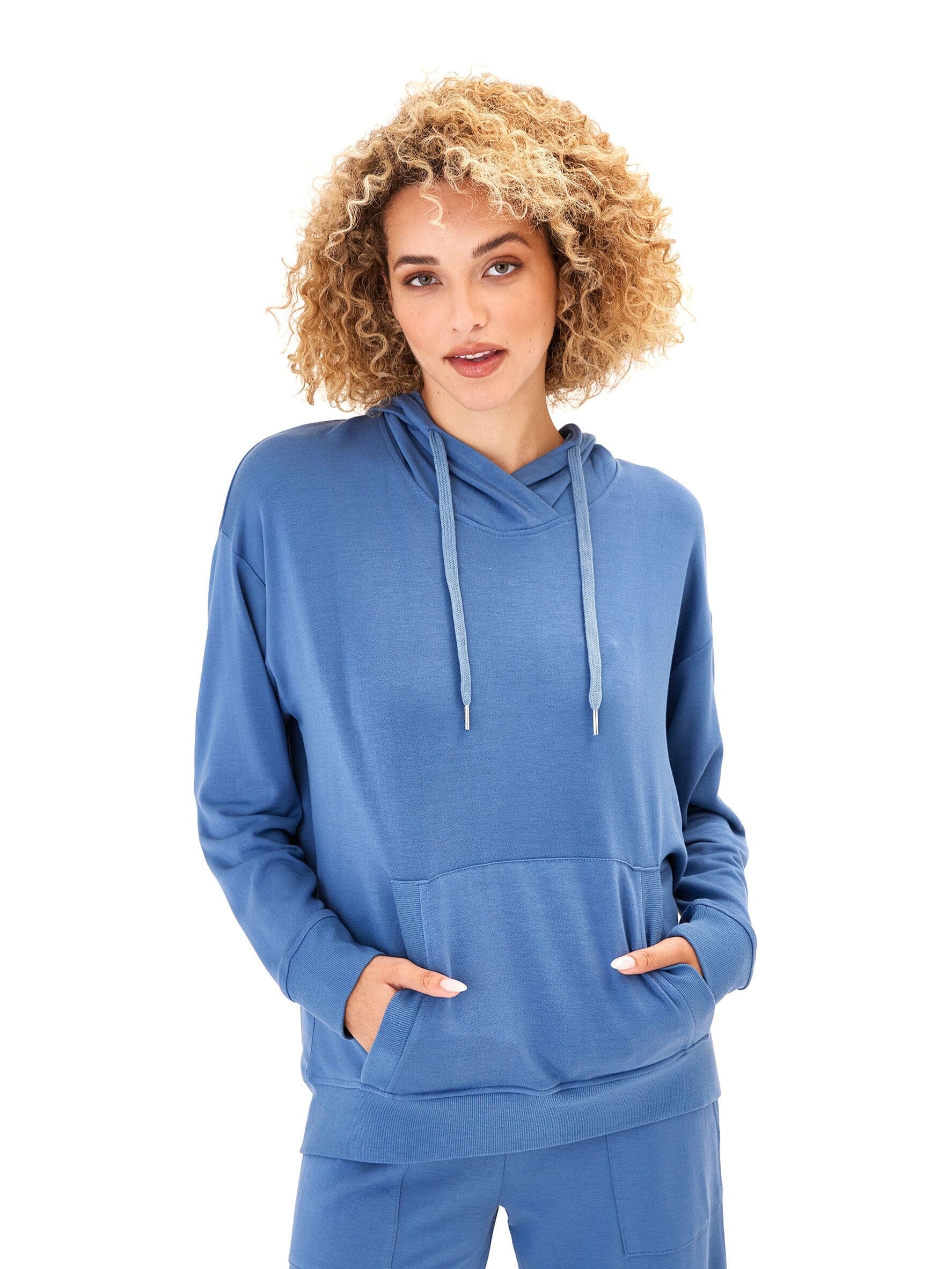 Madge Feather Fleece Pullover Hoodie with Pockets and Hood