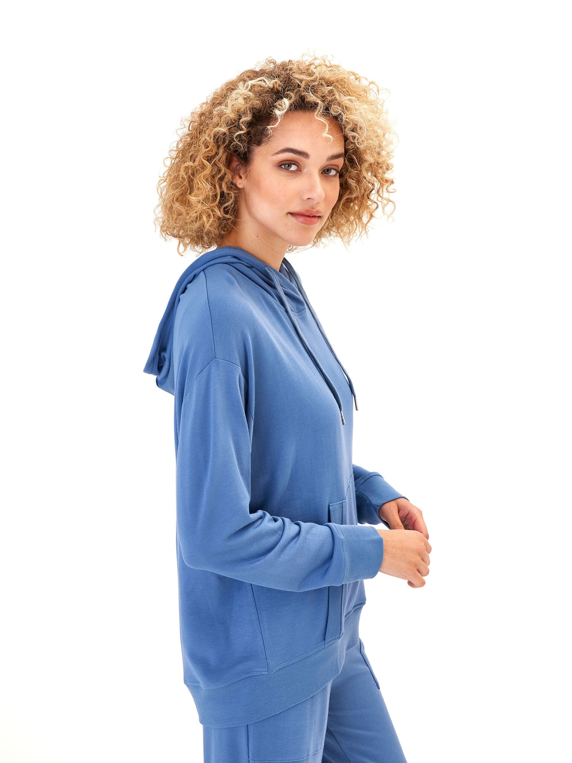 Madge Feather Fleece Pullover Hoodie with Pockets and Hood