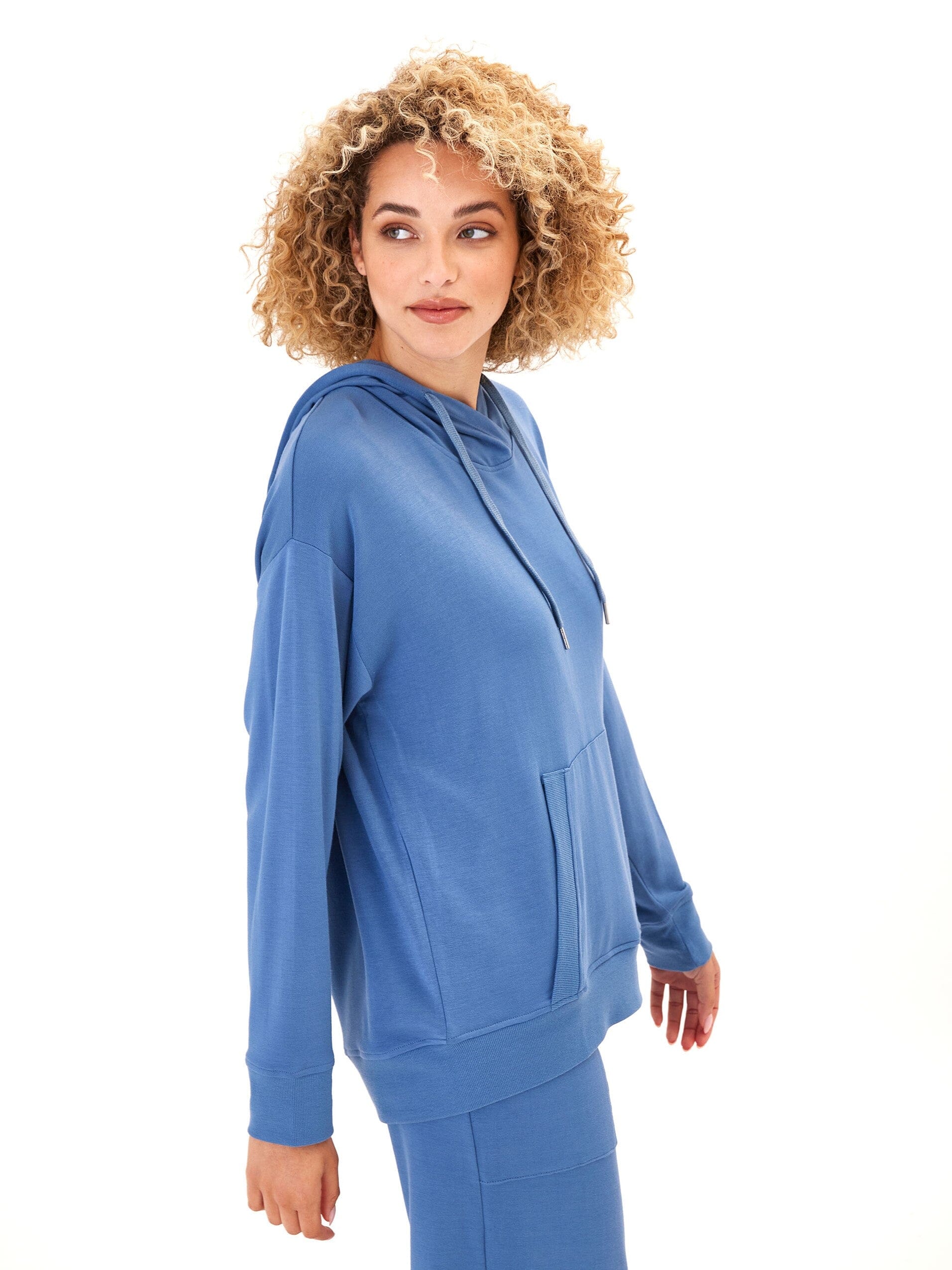 Madge Feather Fleece Pullover Hoodie with Pockets and Hood
