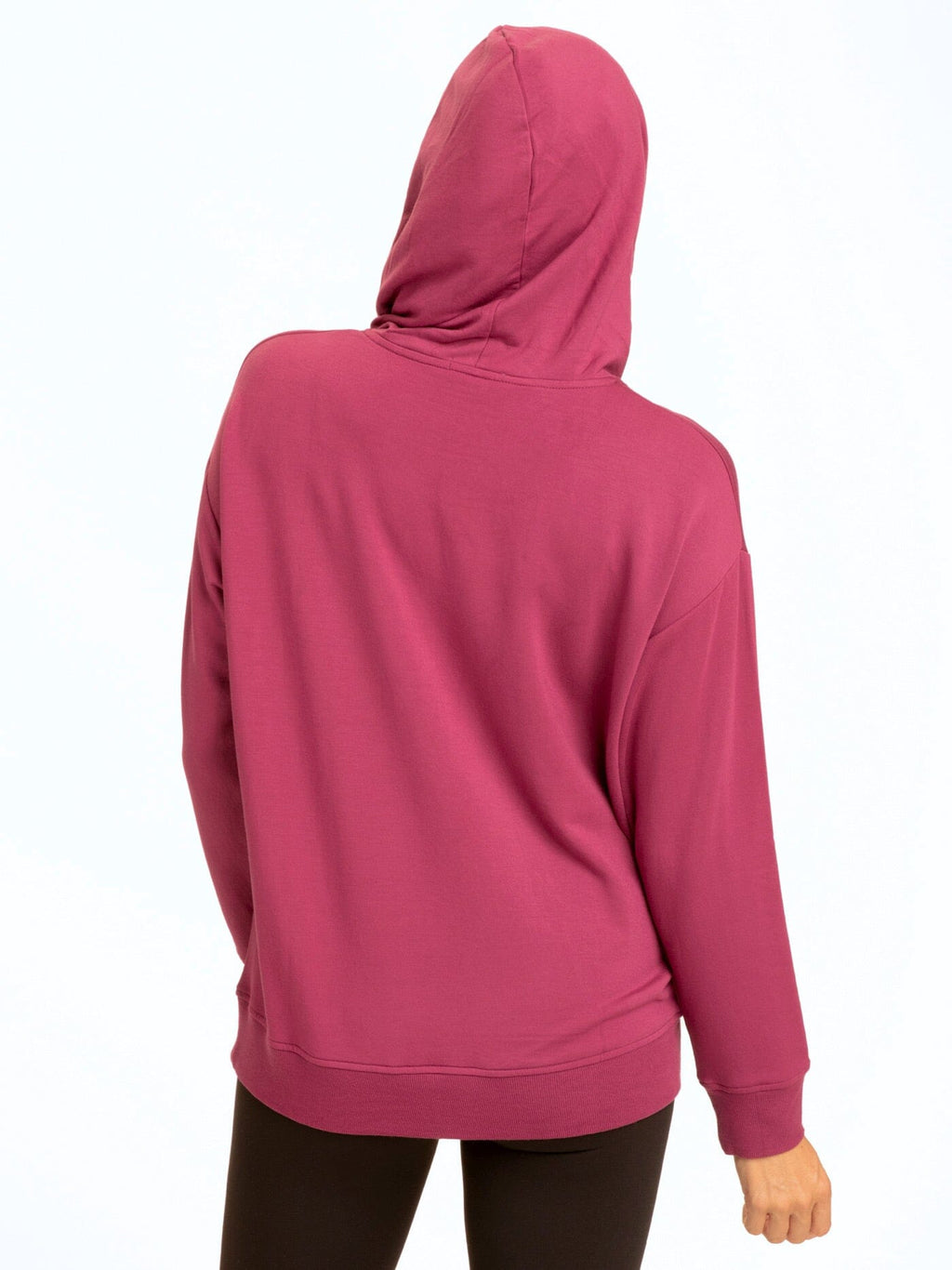 Women's Madge Feather Fleece Pullover Hoodie in Magenta and Berry