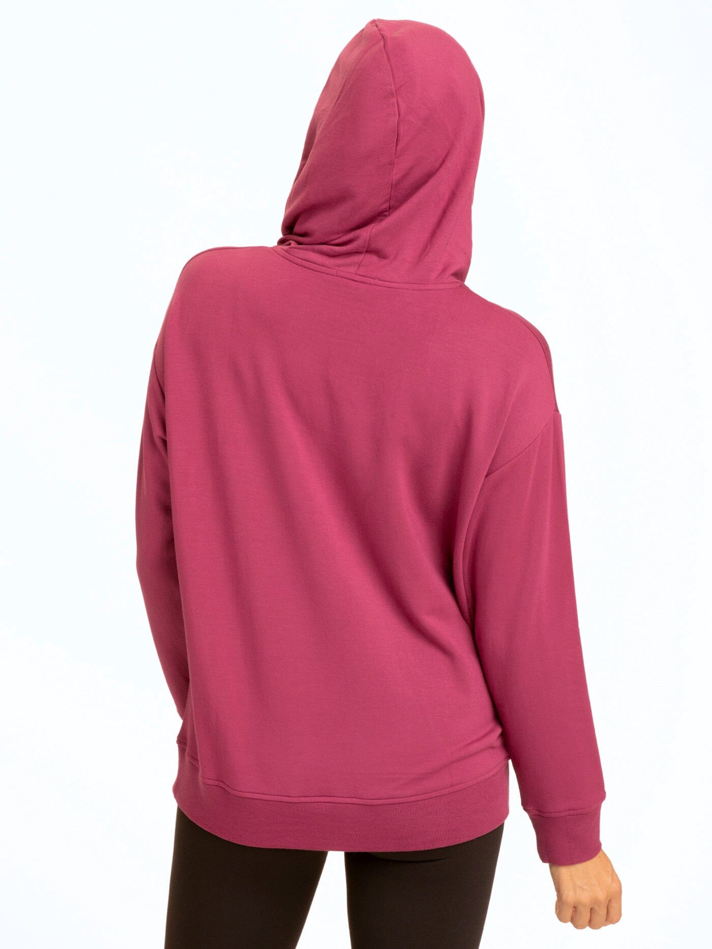 Women's Madge Feather Fleece Pullover Hoodie in Magenta and Berry