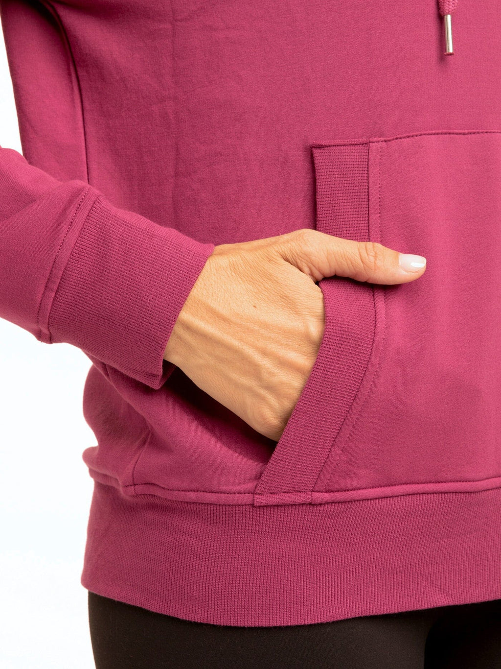 Women's Madge Feather Fleece Pullover Hoodie in Magenta and Berry