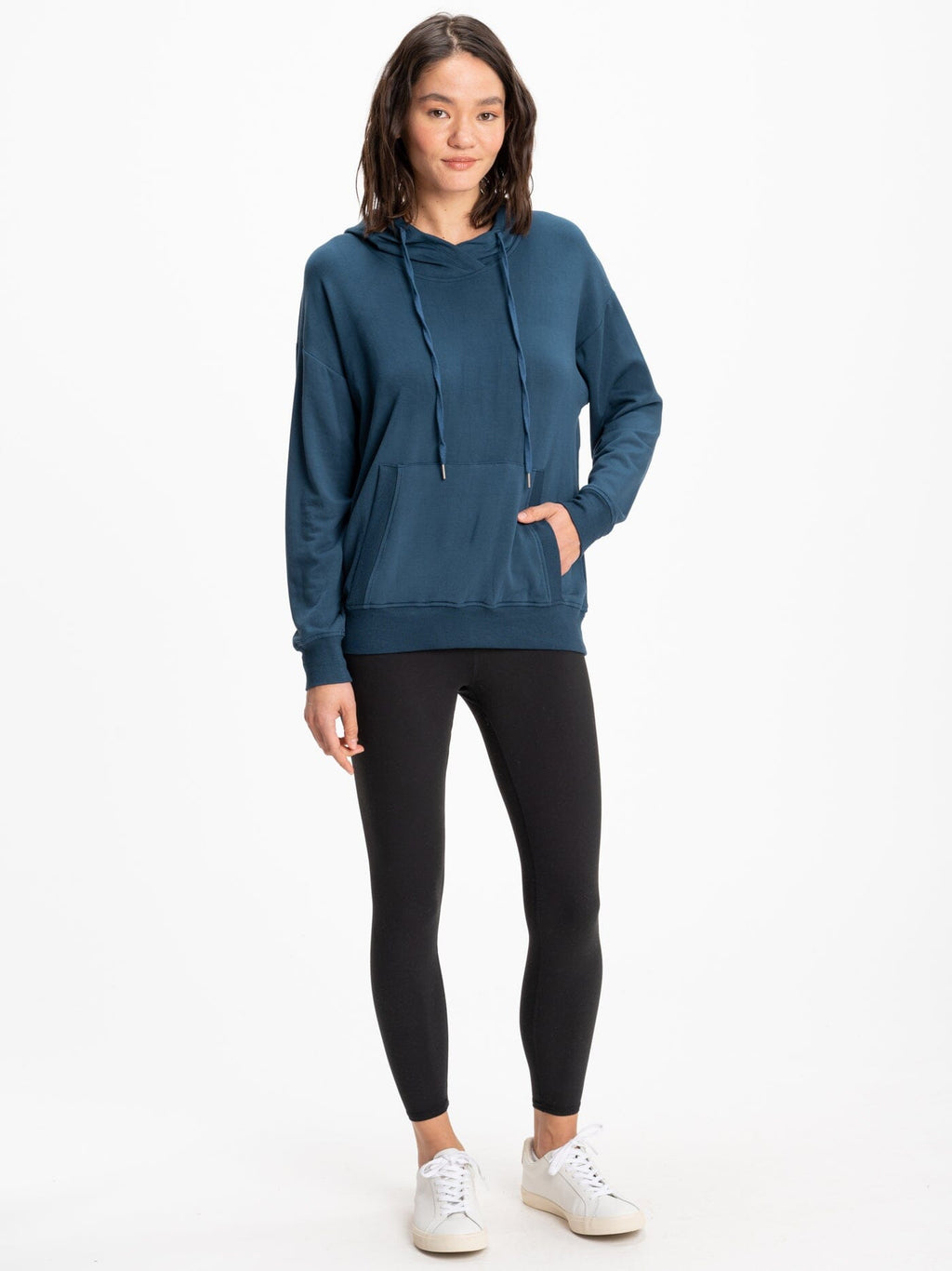 FeatherLoop Fleece Pullover Hoodie with Relaxed Fit and Pocket
