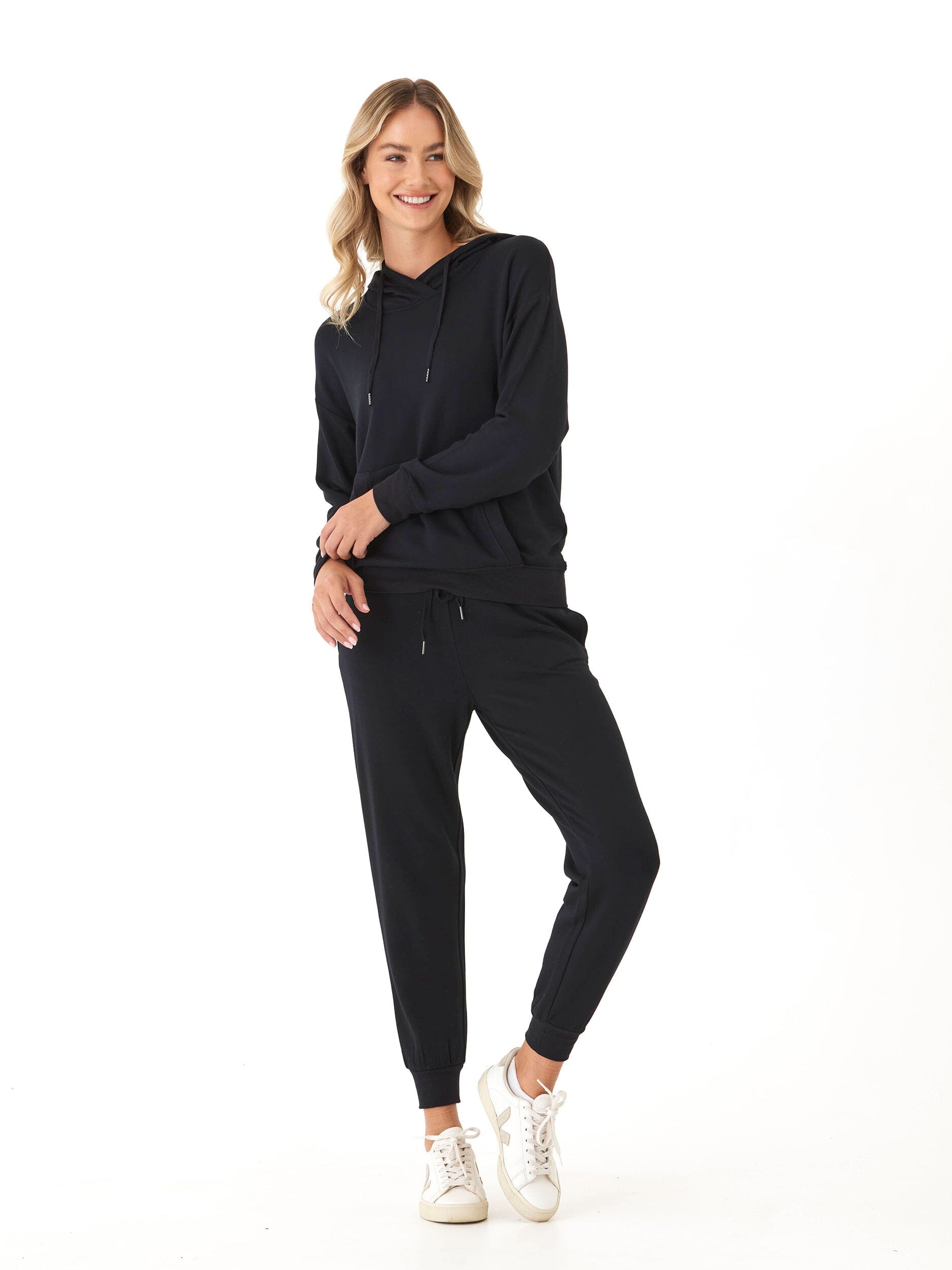 Madge Feather Fleece Pullover Hoodie - Minimalist Lounge Sweatshirt
