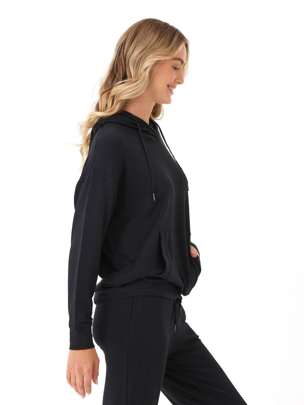 Madge Feather Fleece Pullover Hoodie - Minimalist Lounge Sweatshirt