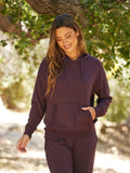 Madge Feather Fleece Pullover Hoodie in a relaxed fit with front pockets and hood