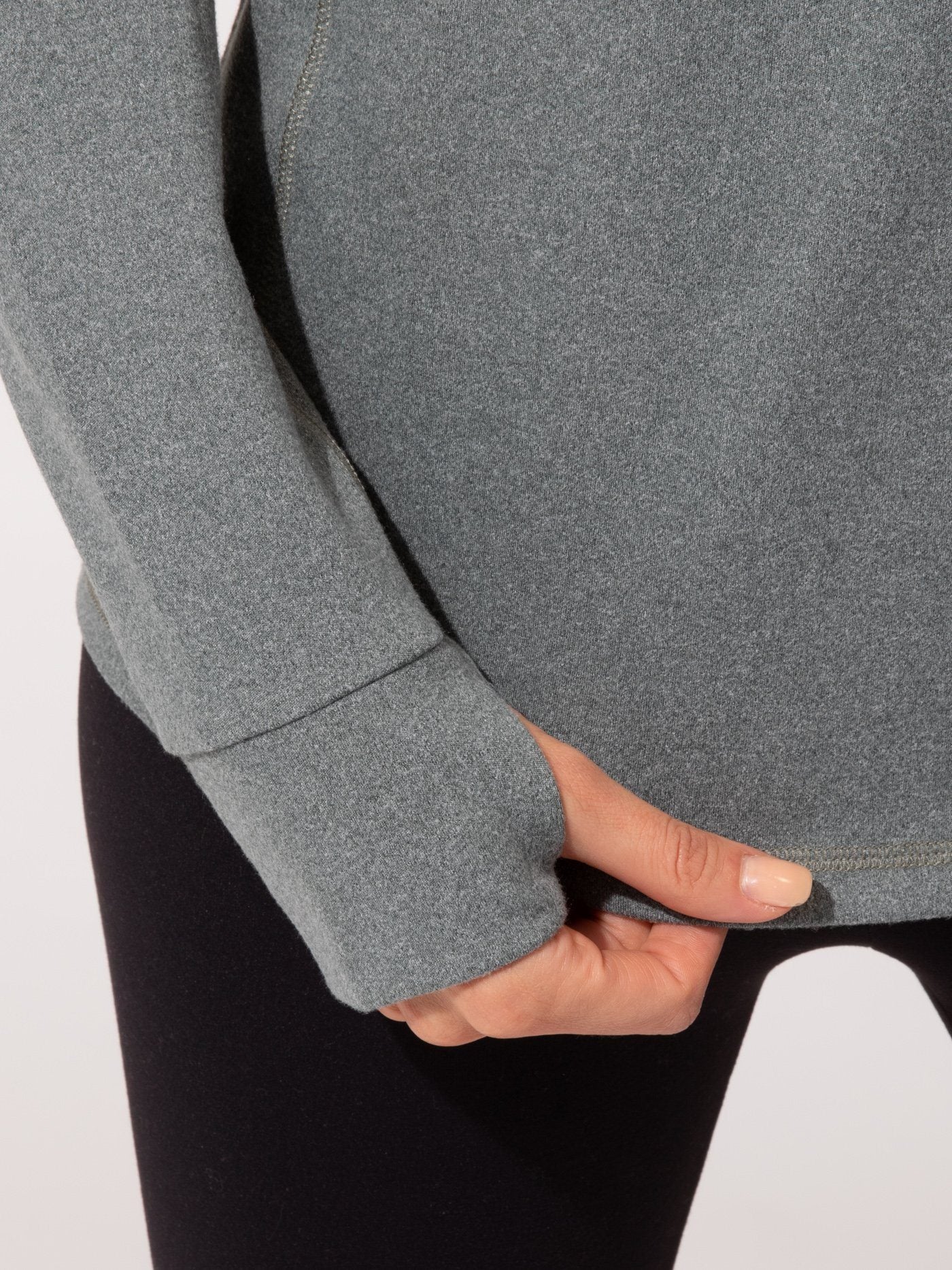 Belinda Luxe Fleece 1/4-Zip Jacket in Heathered Cool Grey