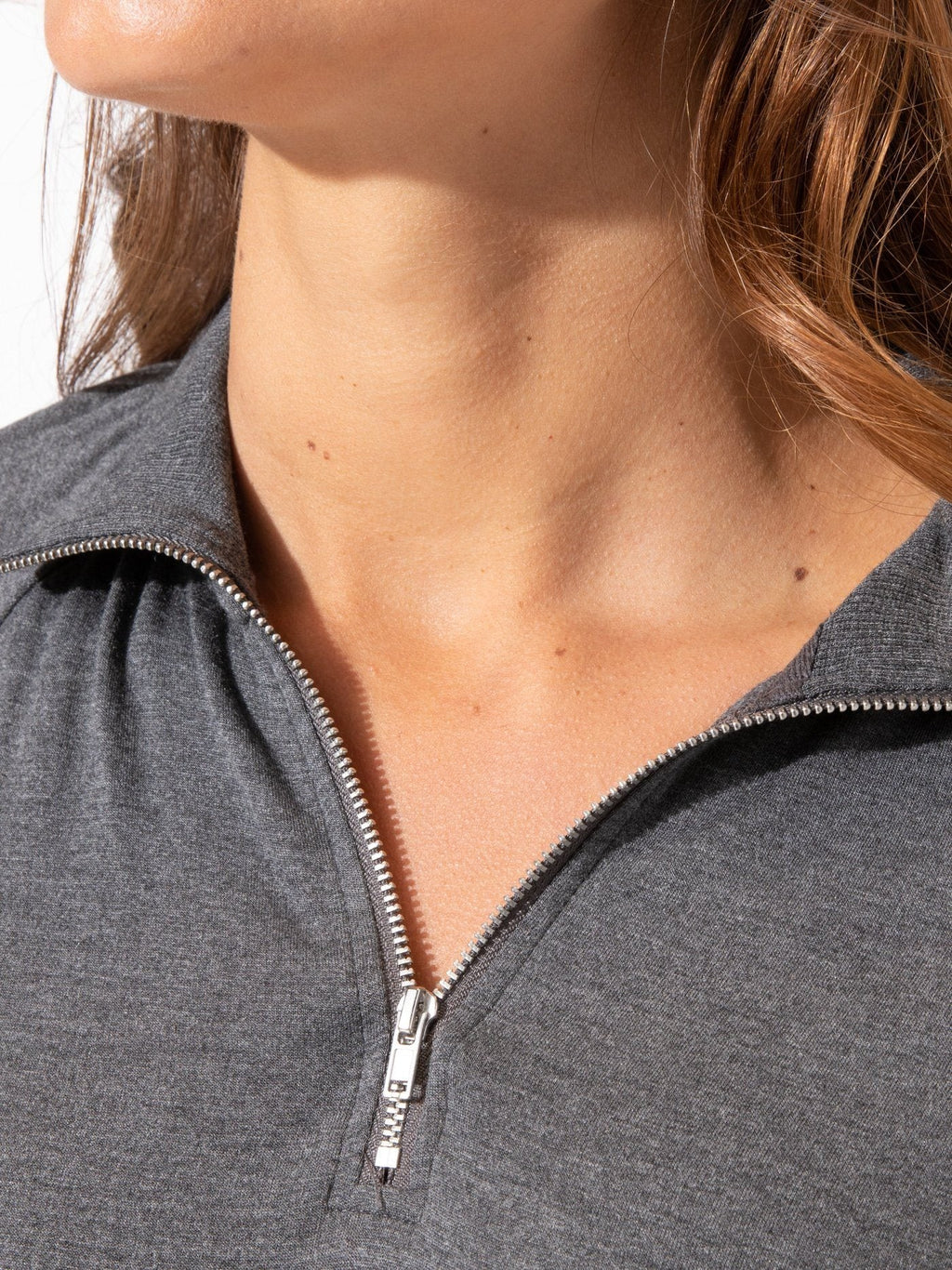 Women's Feather Fleece 1/4 Zip Pullover in Charcoal Grey
