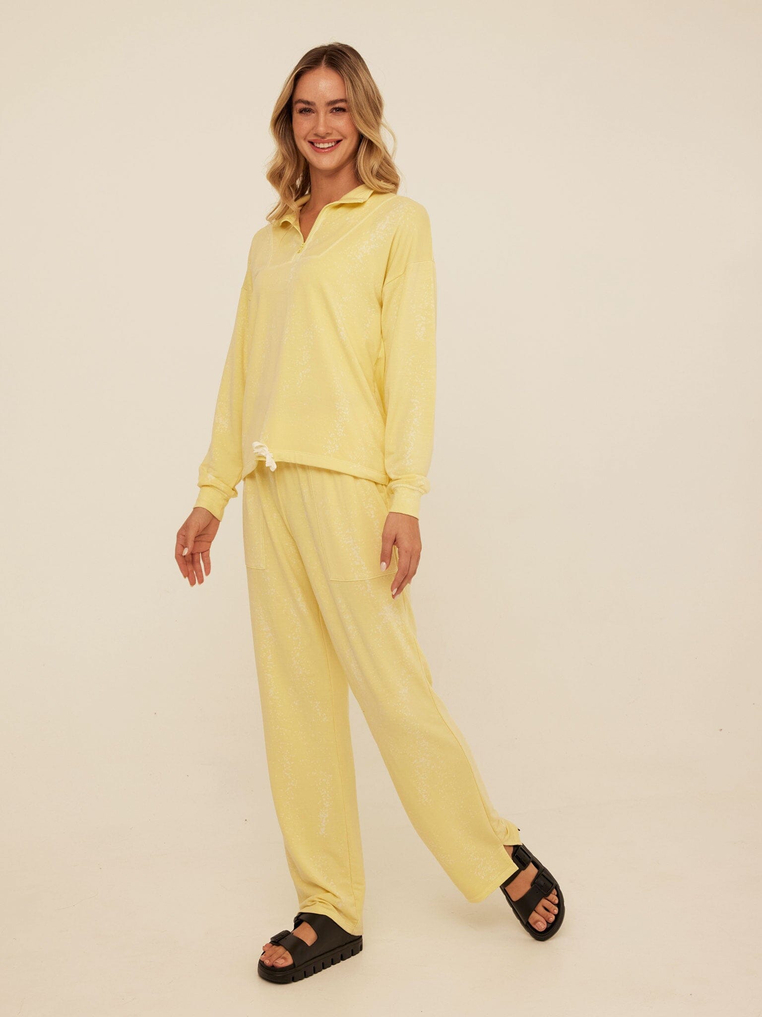 Theresa Spray Wash Modal Terry Straight Leg Pant