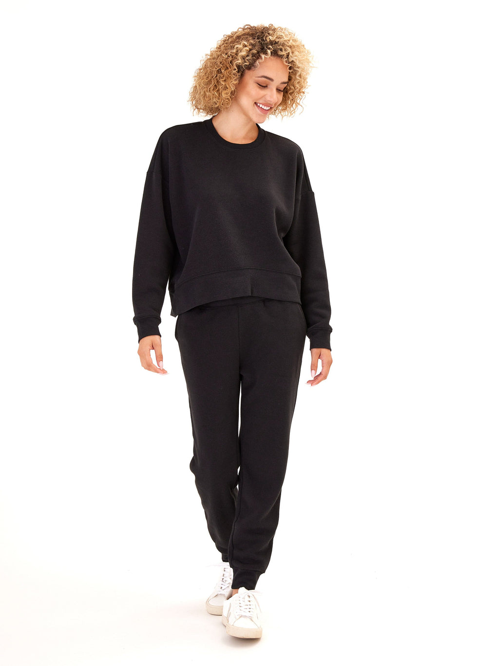 Naia Triblend Fleece Crop Pullover - Soft Oversized Sweatshirt