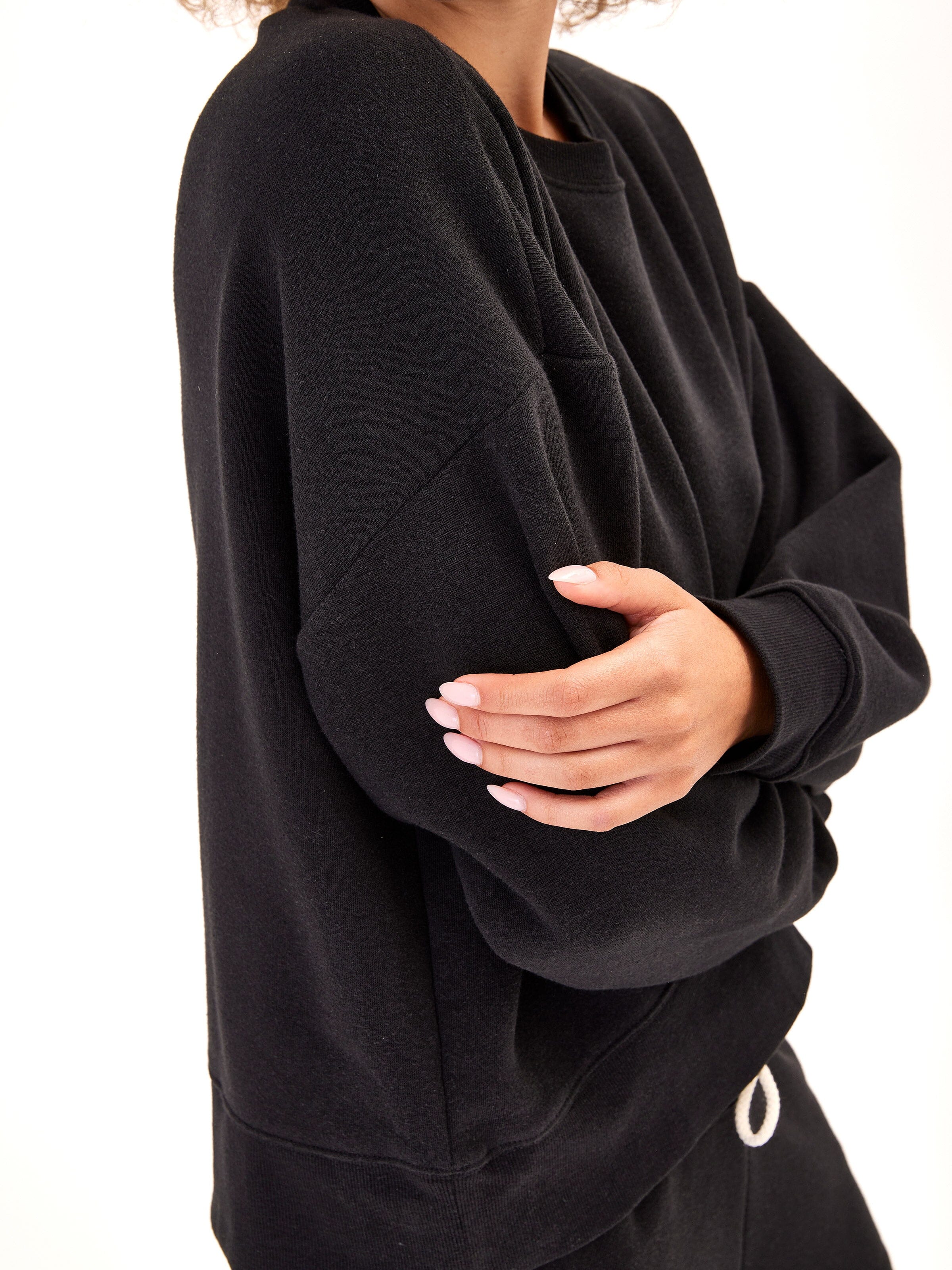 Naia Triblend Fleece Crop Pullover - Soft Oversized Sweatshirt