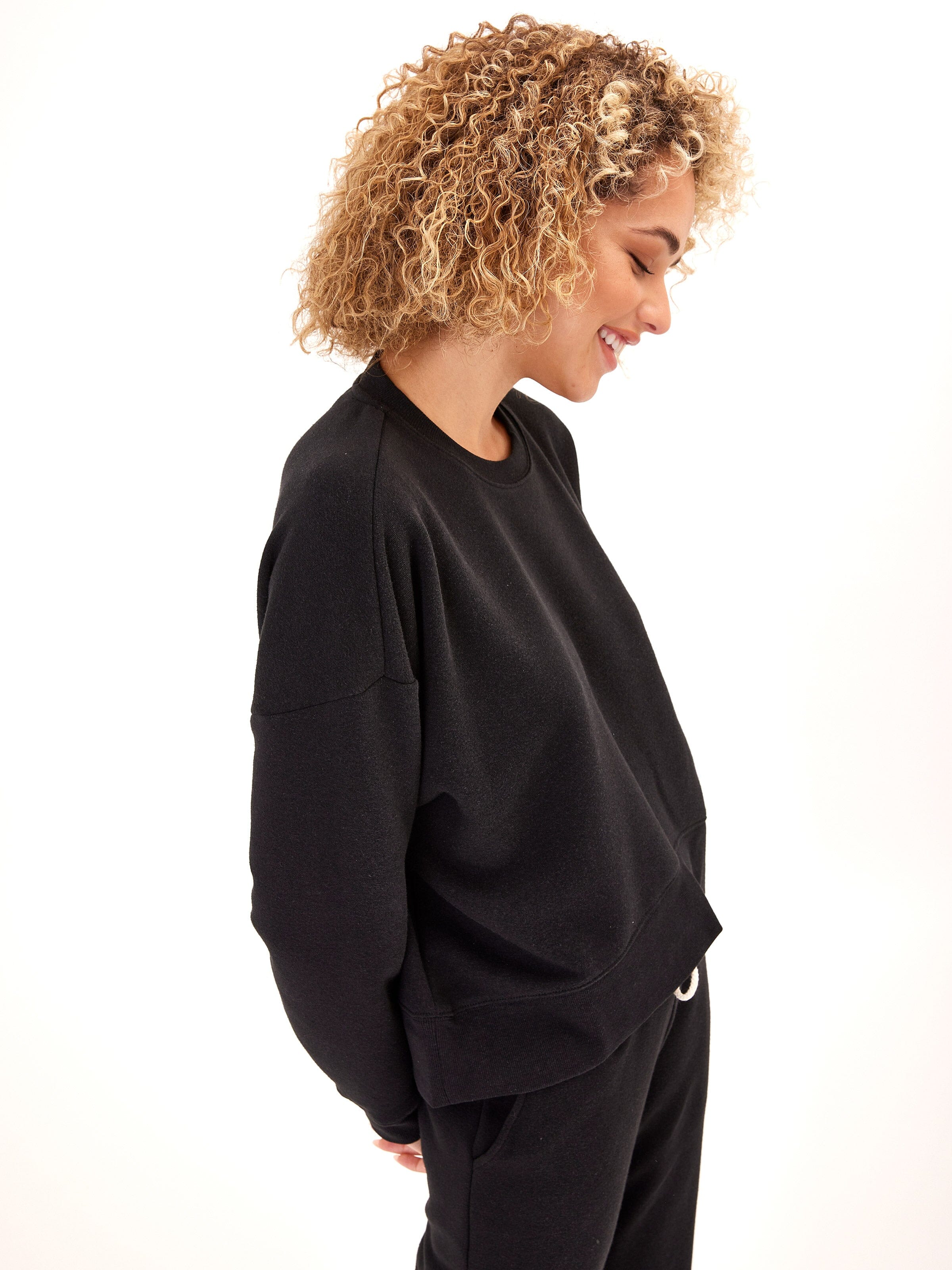 Naia Triblend Fleece Crop Pullover - Soft Oversized Sweatshirt