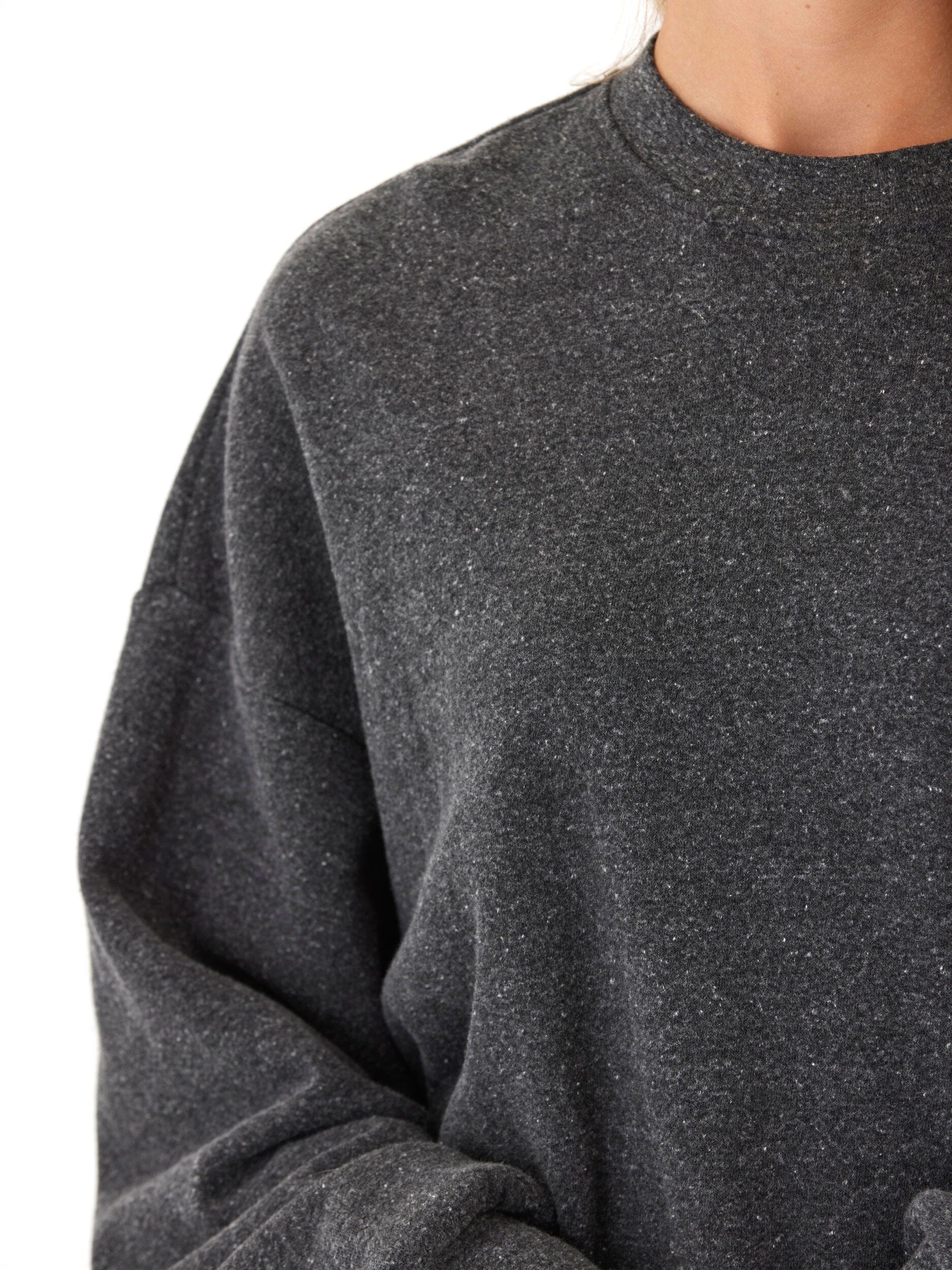 Naia Triblend Fleece Crop Pullover Oversized Everyday Sweatshirt
