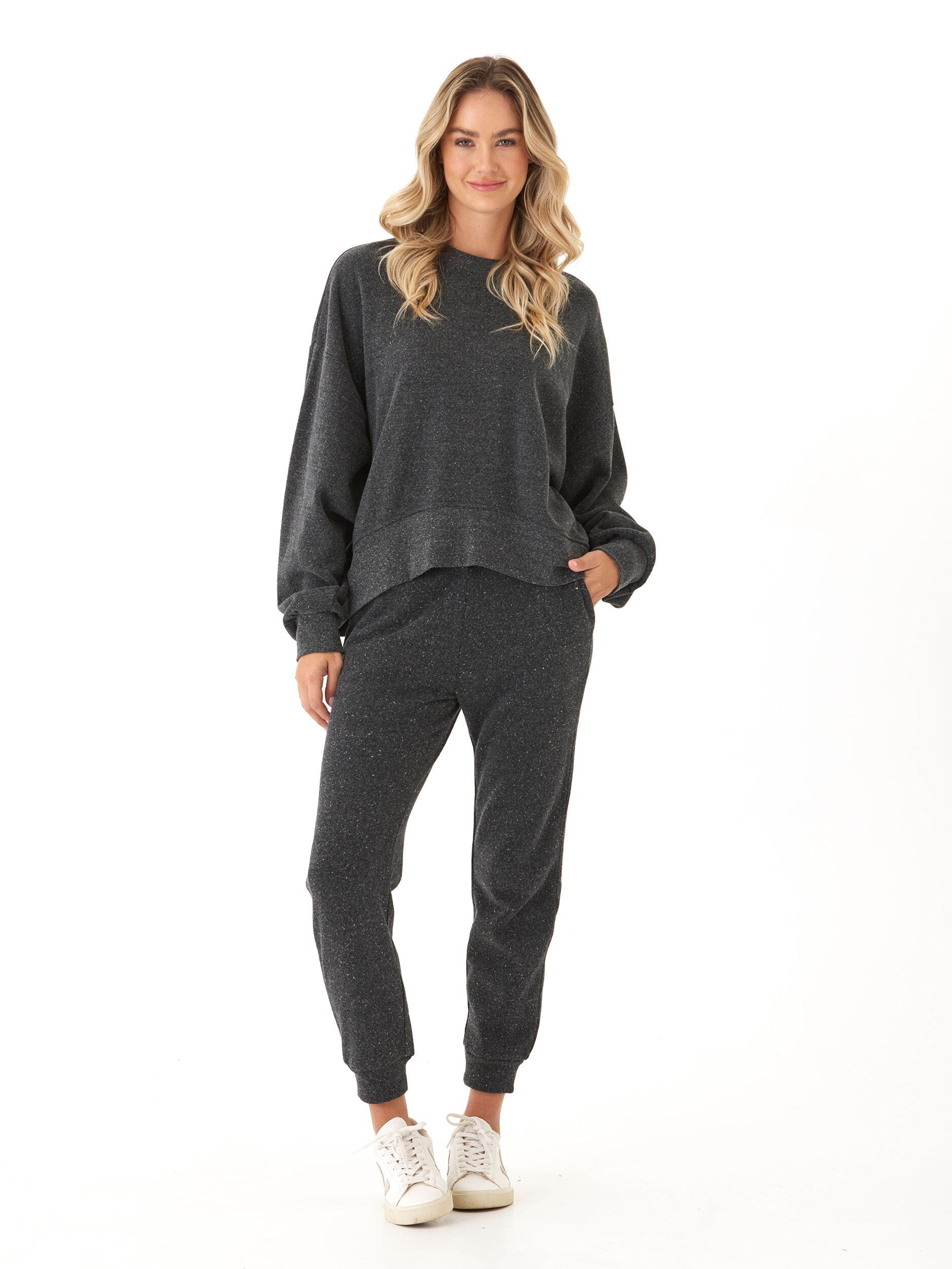 Naia Triblend Fleece Crop Pullover Oversized Everyday Sweatshirt