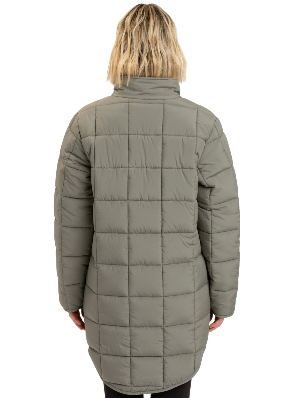 Azima Women's Long Packable Puffer Jacket in Sage Green