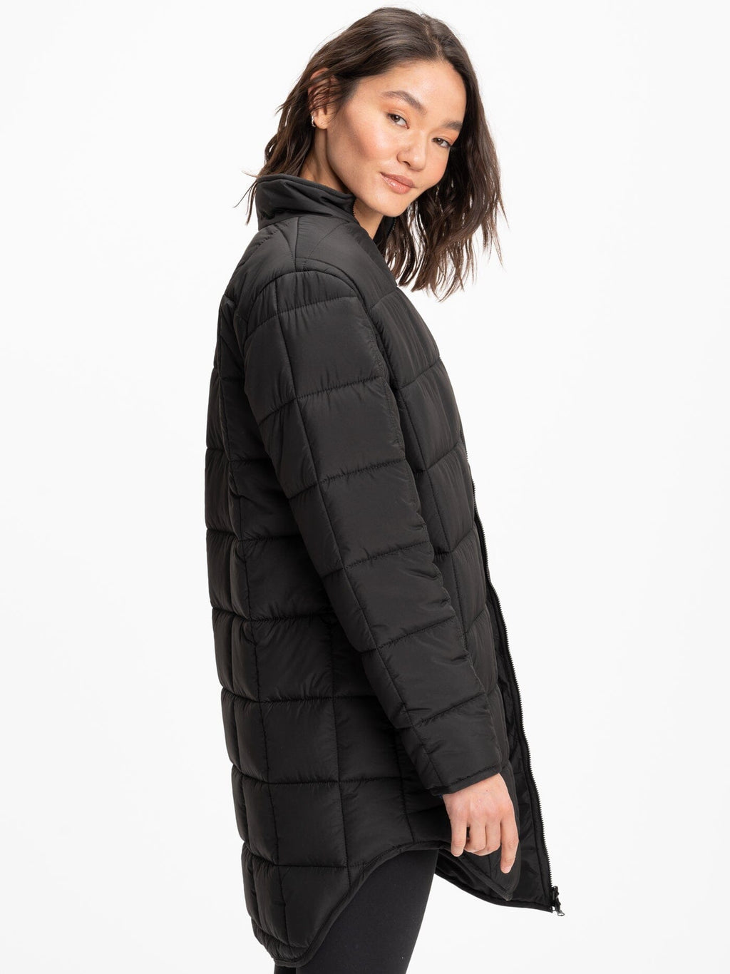 Azima Packable Long Puffer Jacket - Lightweight Black Outerwear