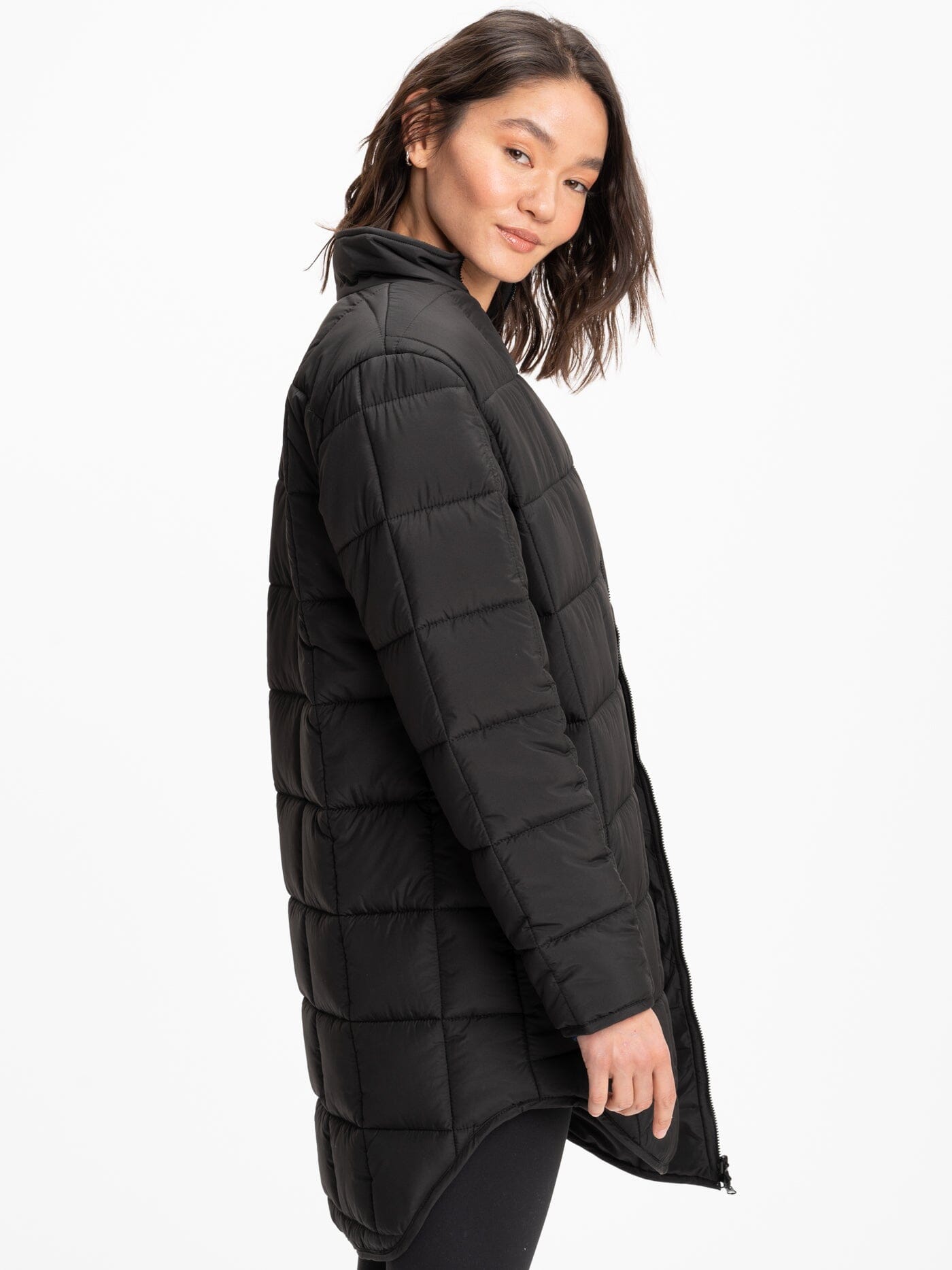 Azima Packable Long Puffer Jacket - Lightweight Black Outerwear