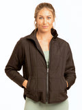 A lightweight Athene Packable Puffer Jacket shown in a travel-ready folded state with a wrist strap.