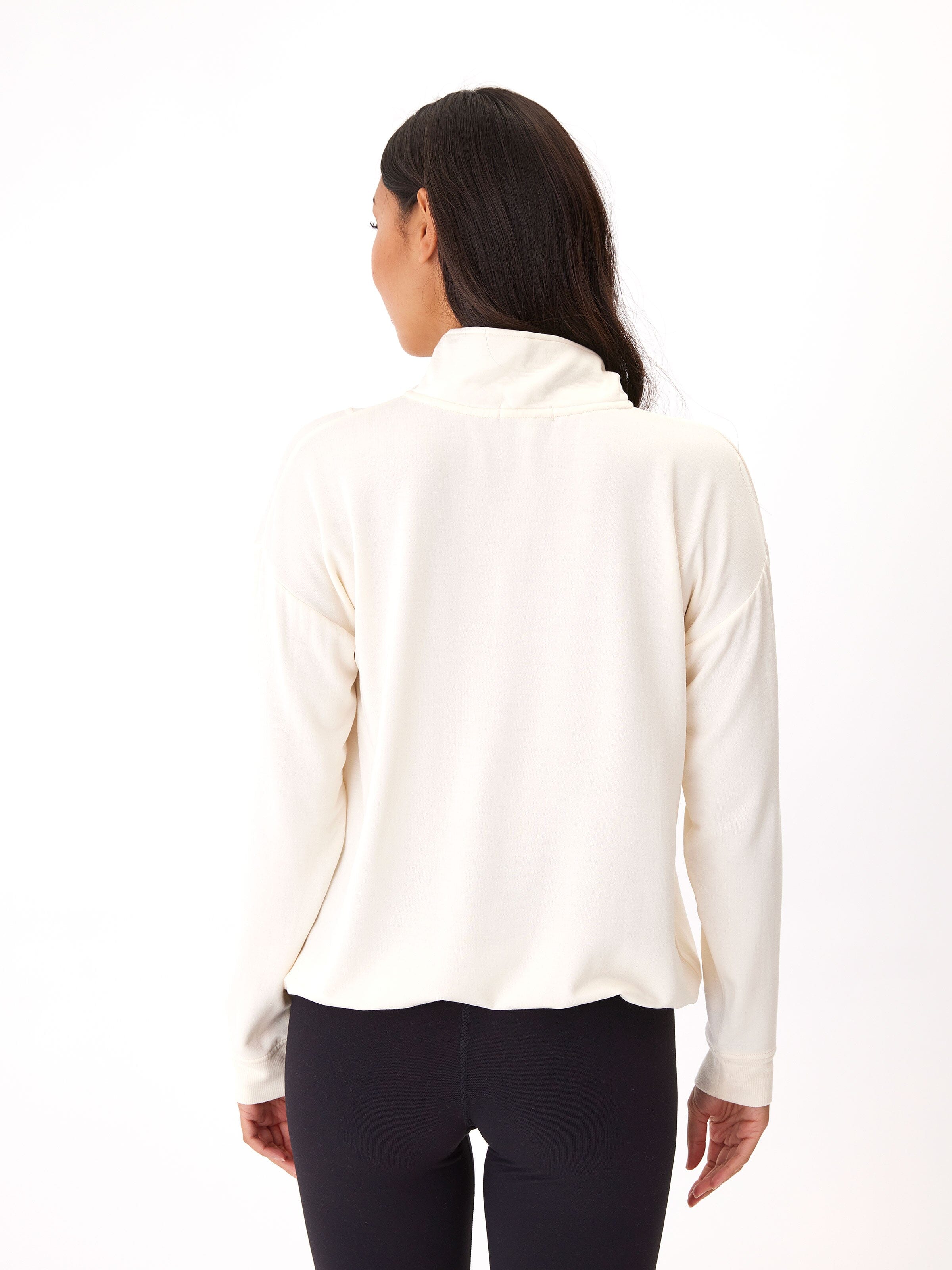 Nyla Feather Fleece Half Zip Pullover – Relaxed Layering Hoodie