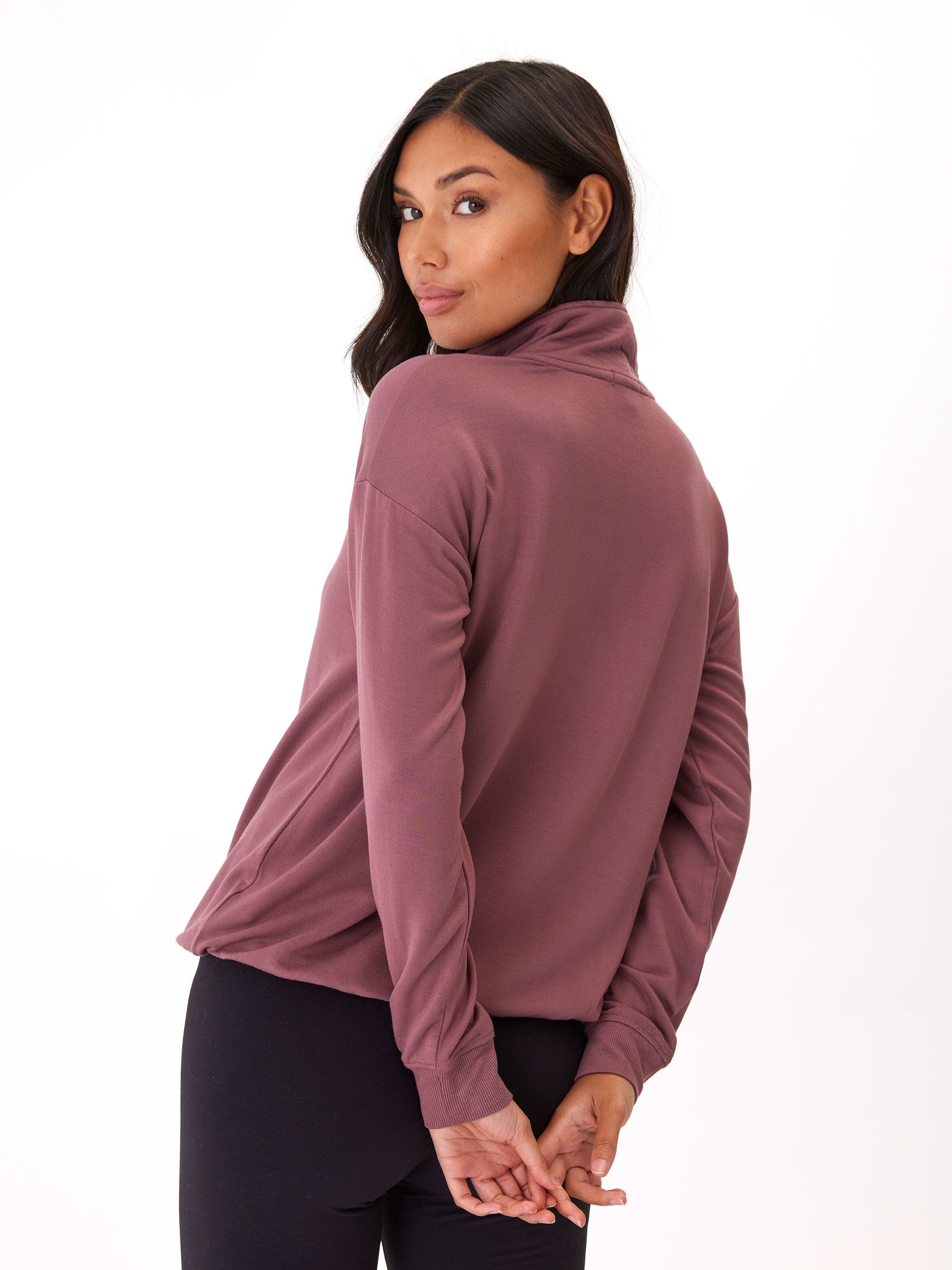 Nyla Feather Fleece Half Zip Pullover - Women's Sporty Hoodie