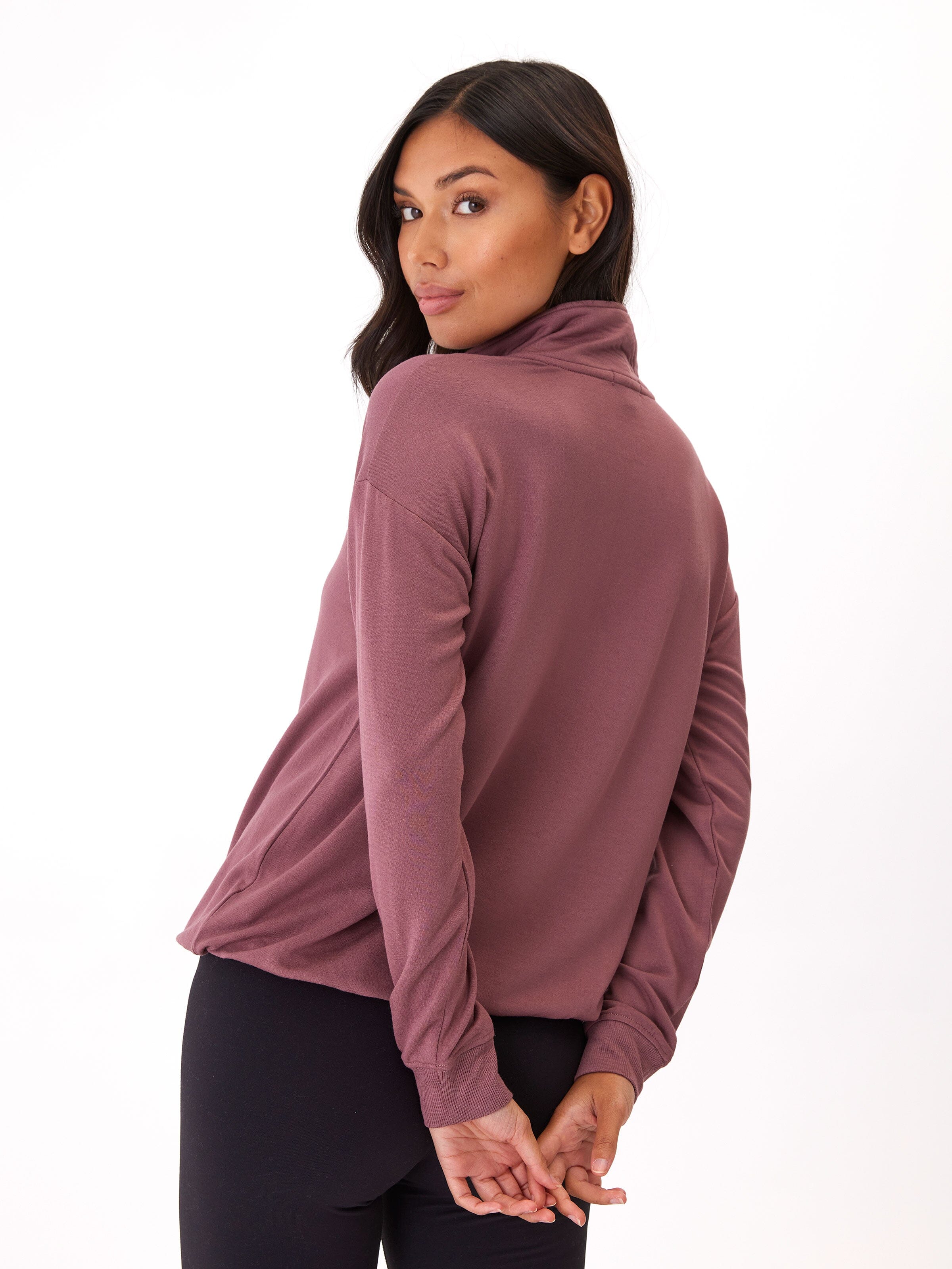 Nyla Feather Fleece Half Zip Pullover - Women's Sporty Hoodie