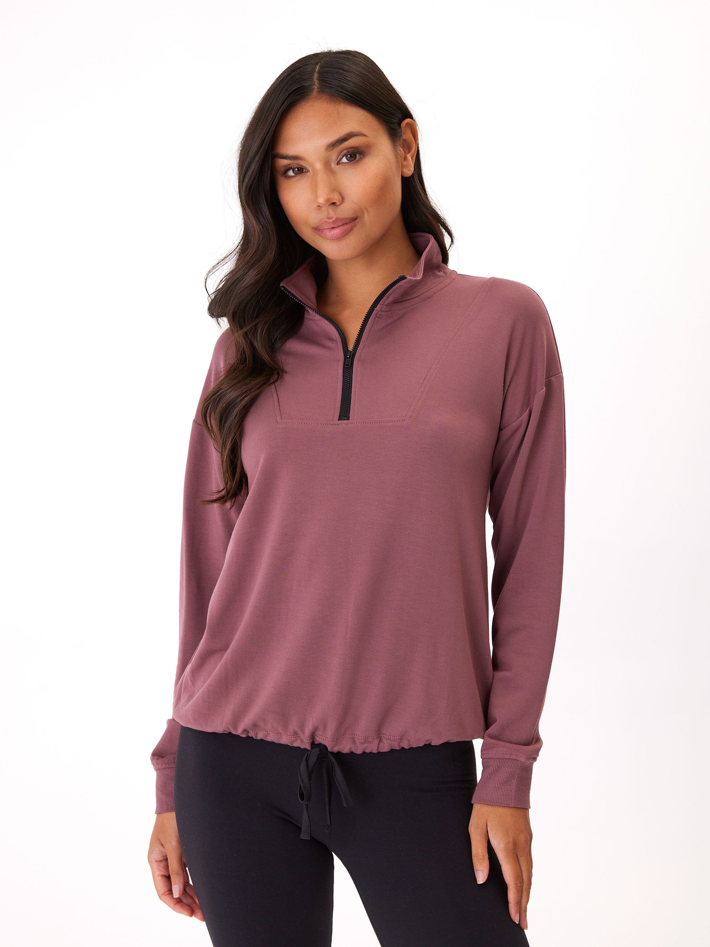 Nyla Feather Fleece Half Zip Pullover - Women's Sporty Hoodie