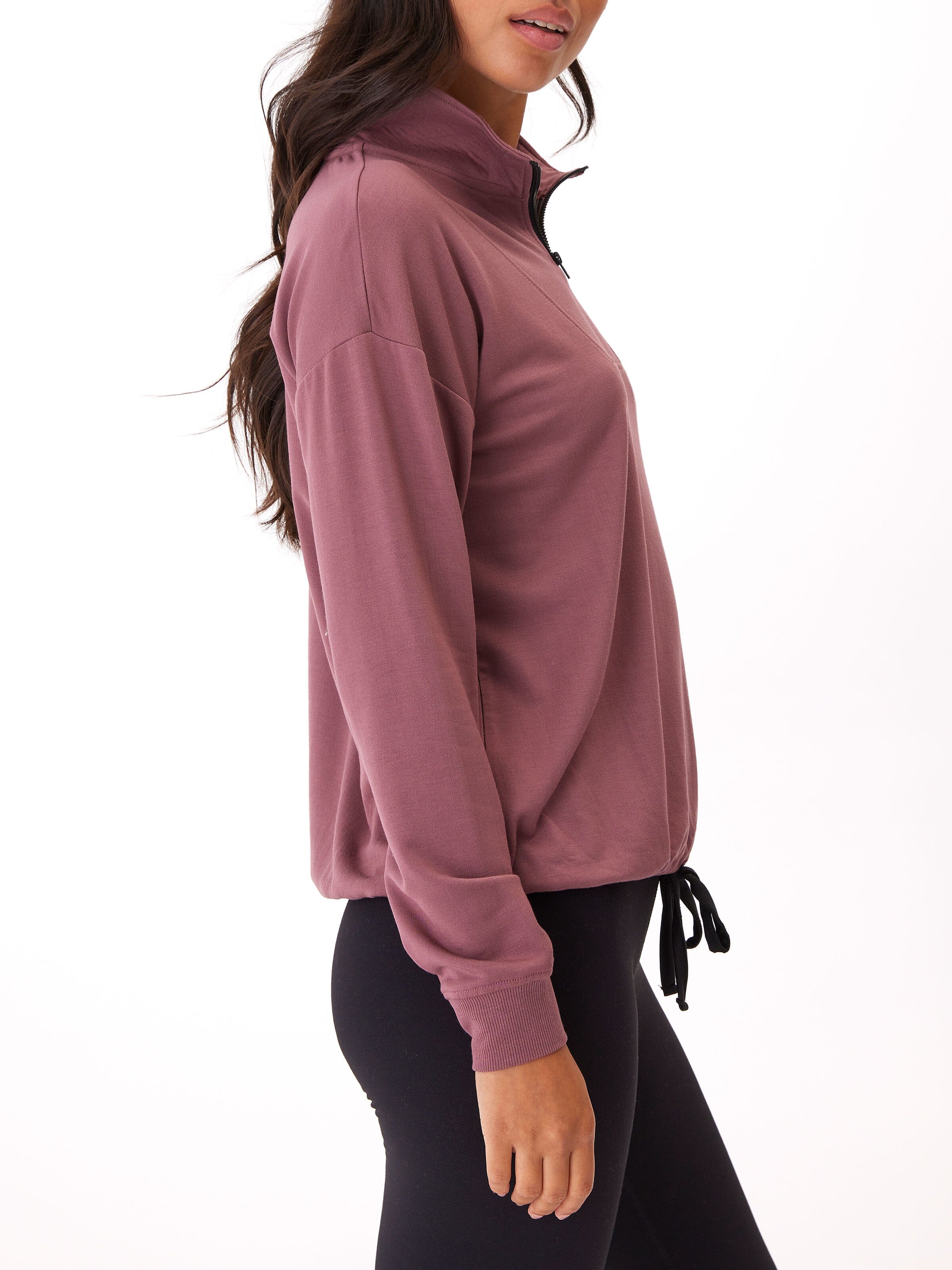 Nyla Feather Fleece Half Zip Pullover - Women's Sporty Hoodie