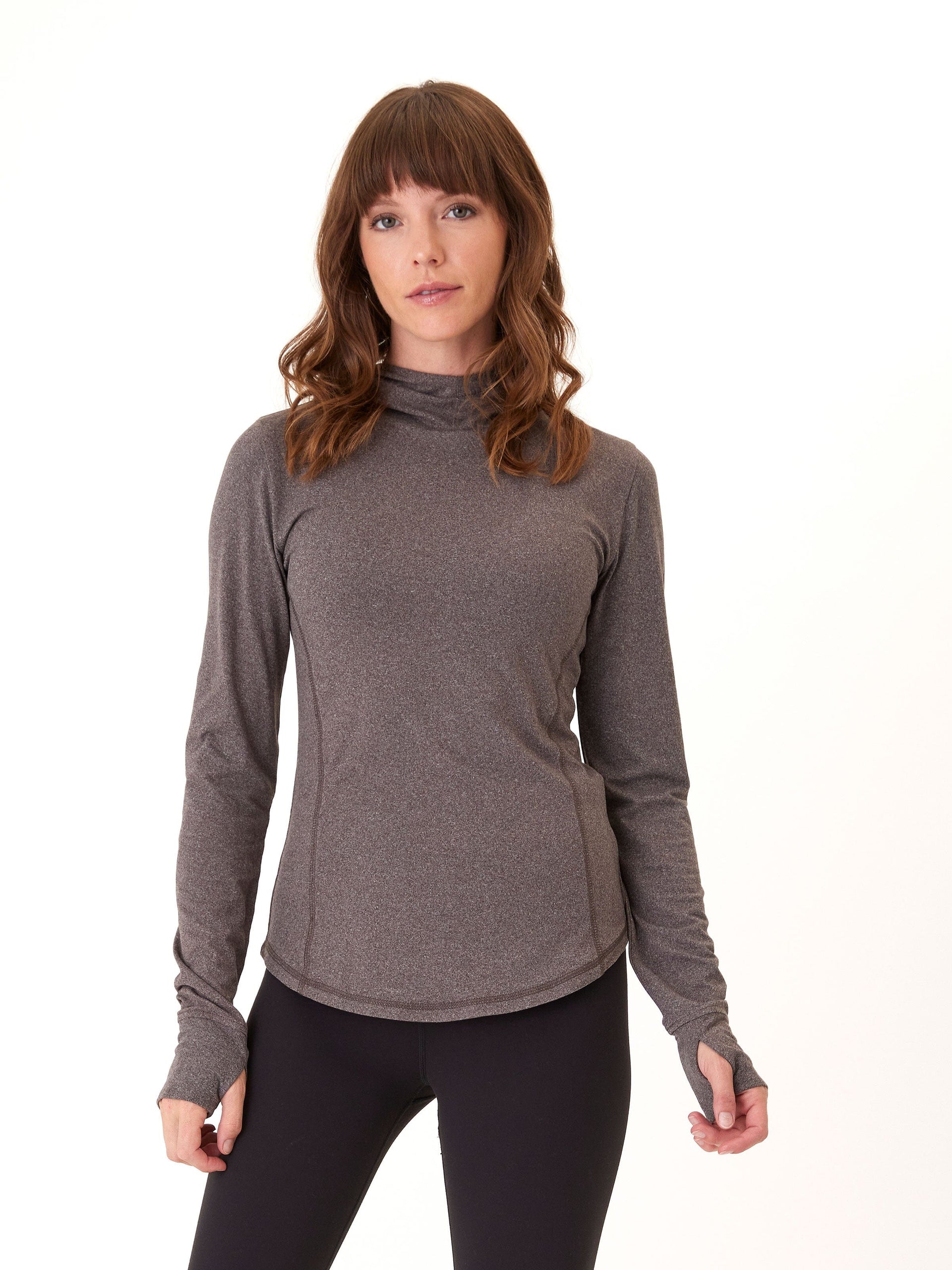Linnaea Luxe Jersey Fitted Hoodie with Thumbholes