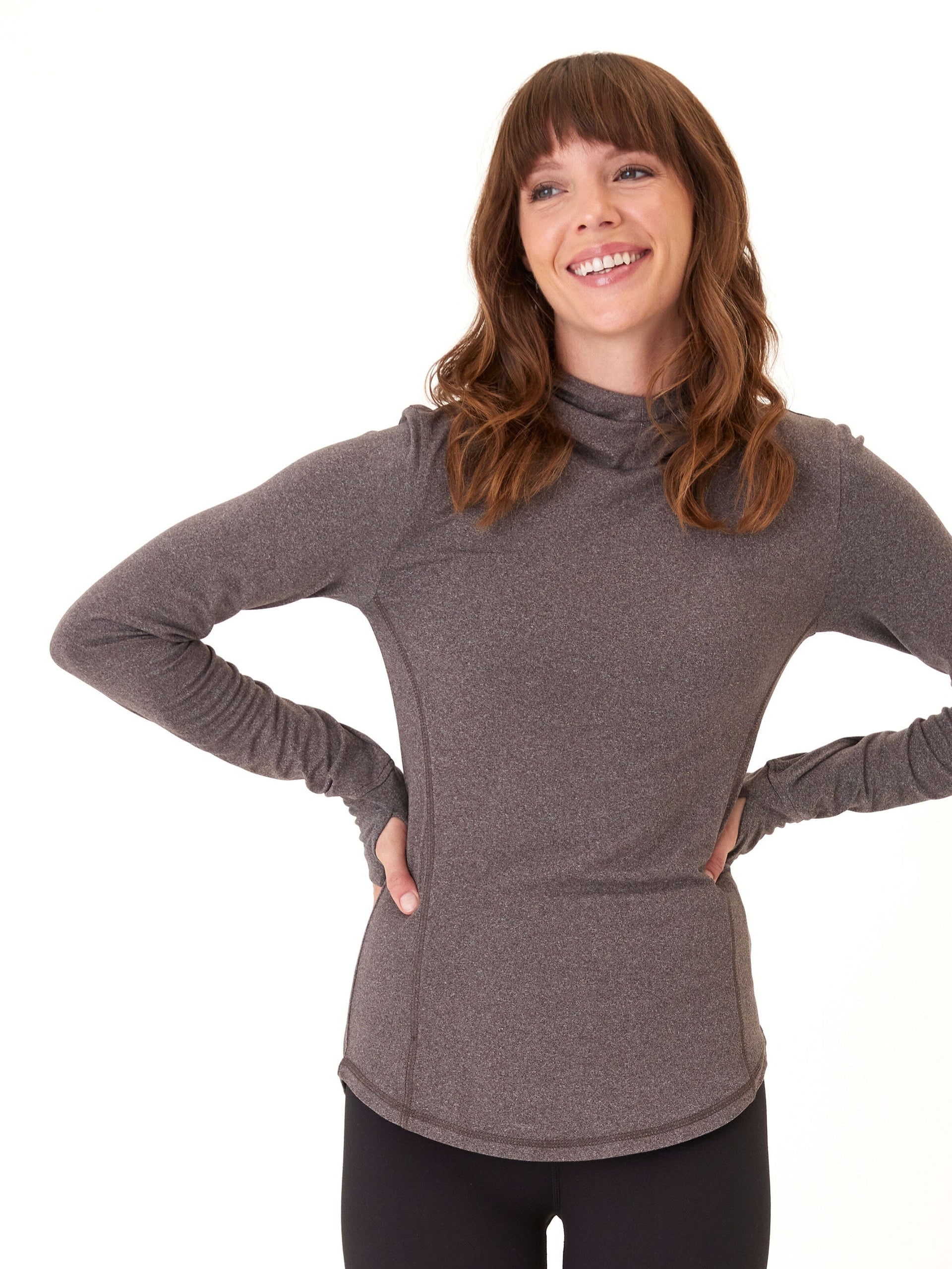 Linnaea Luxe Jersey Fitted Hoodie in a flattering silhouette with thumbholes