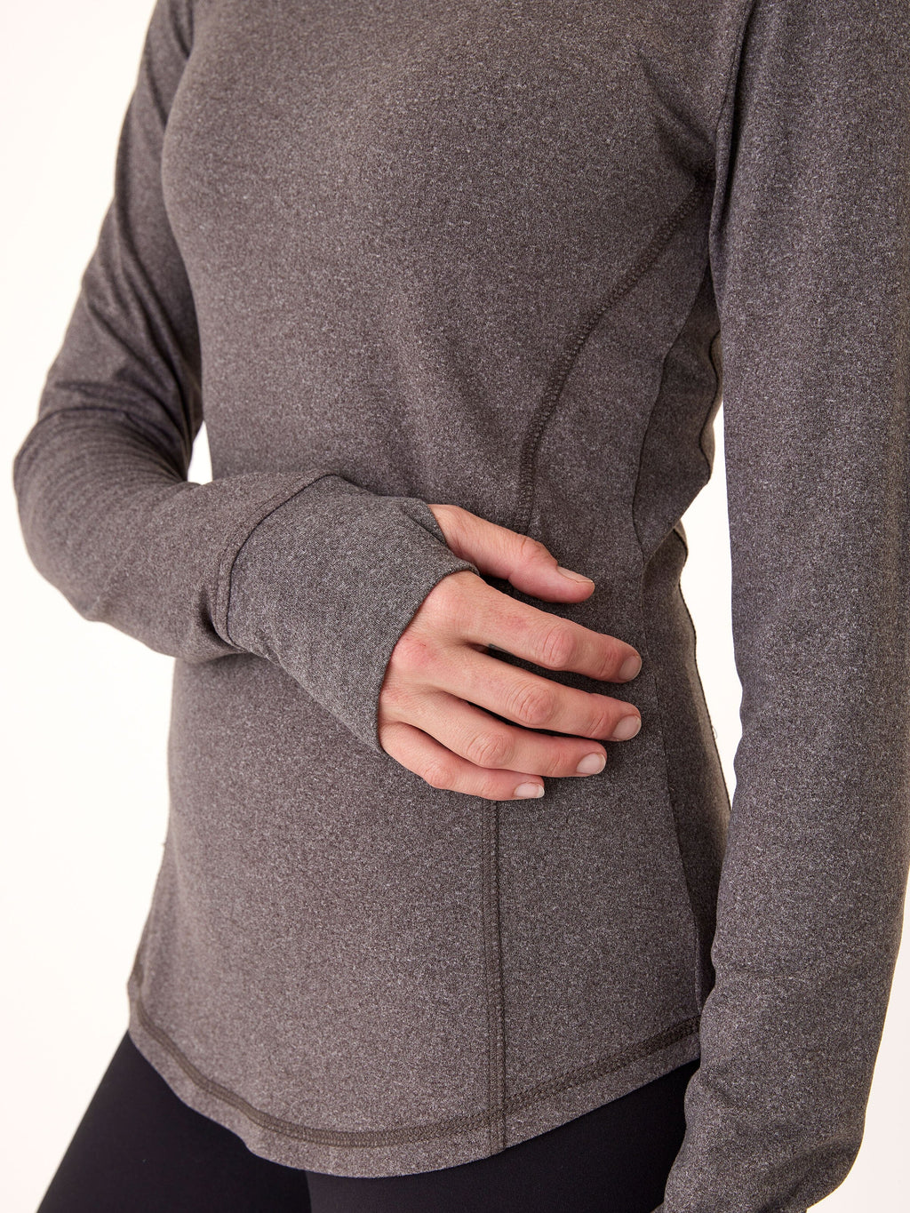 Linnaea Luxe Jersey Fitted Hoodie with Thumbholes