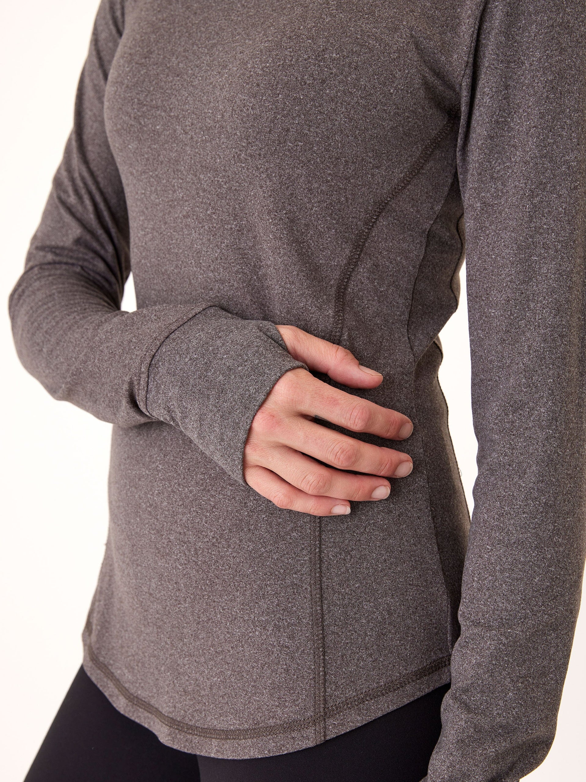 Linnaea Luxe Jersey Fitted Hoodie with Thumbholes
