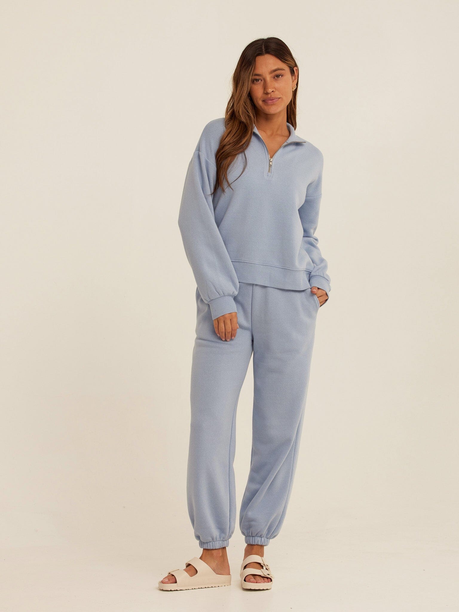 Constance Triblend Fleece Half Zip Pullover for Women