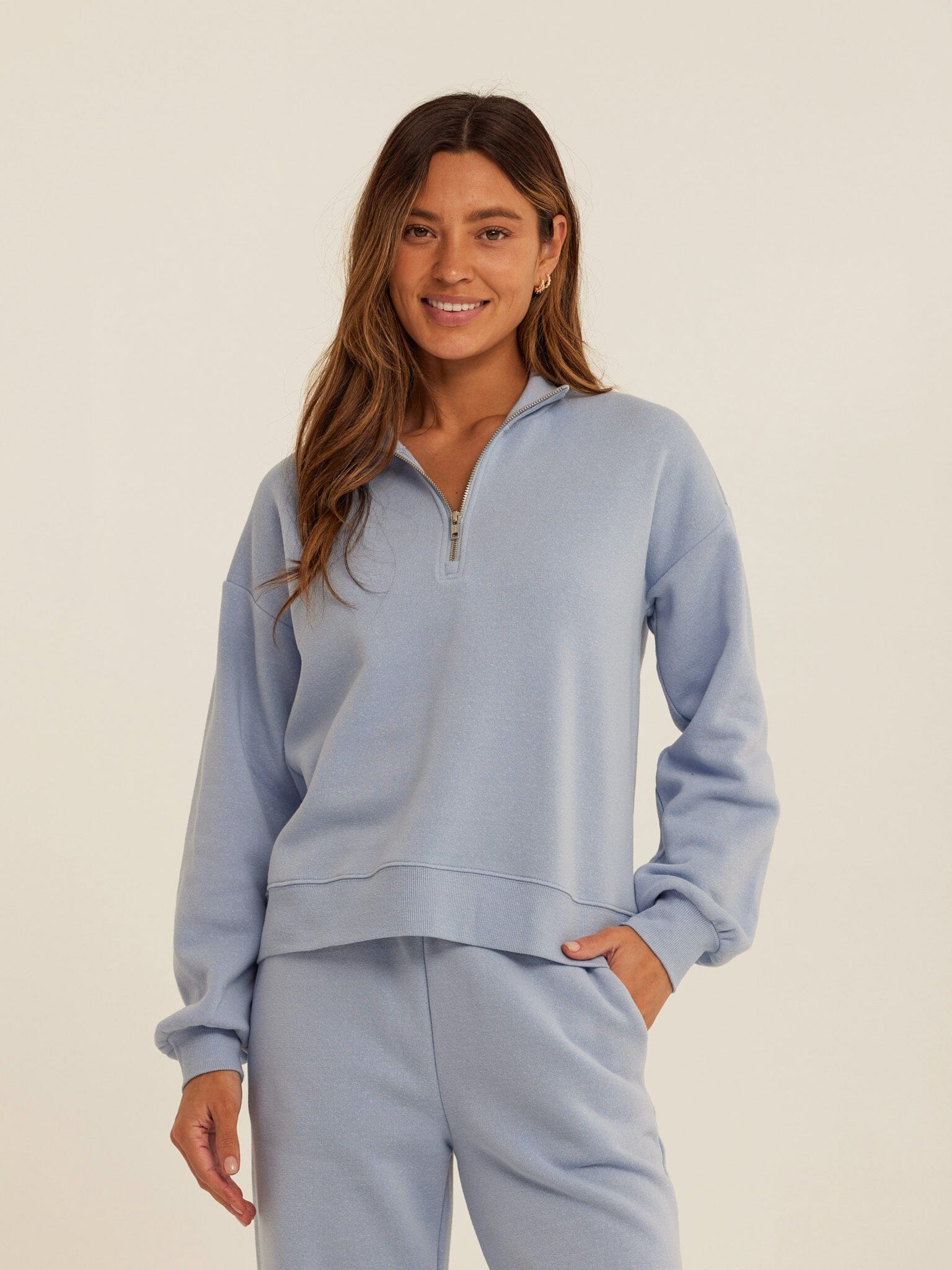 Constance Triblend Fleece Half Zip Pullover for Women