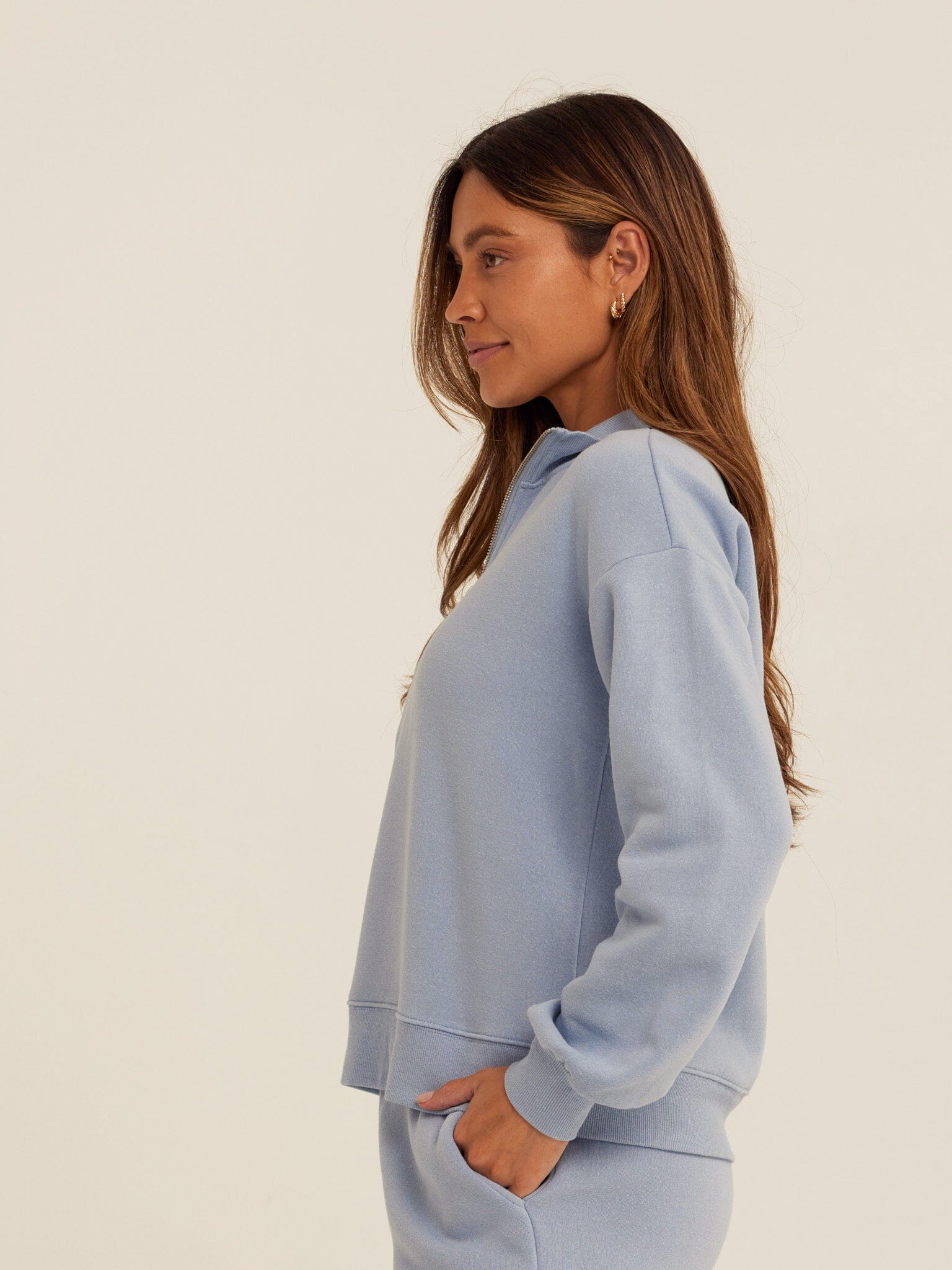 Constance Triblend Fleece Half Zip Pullover for Women