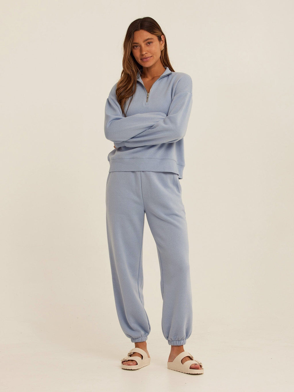 Constance Triblend Fleece Half Zip Pullover for Women