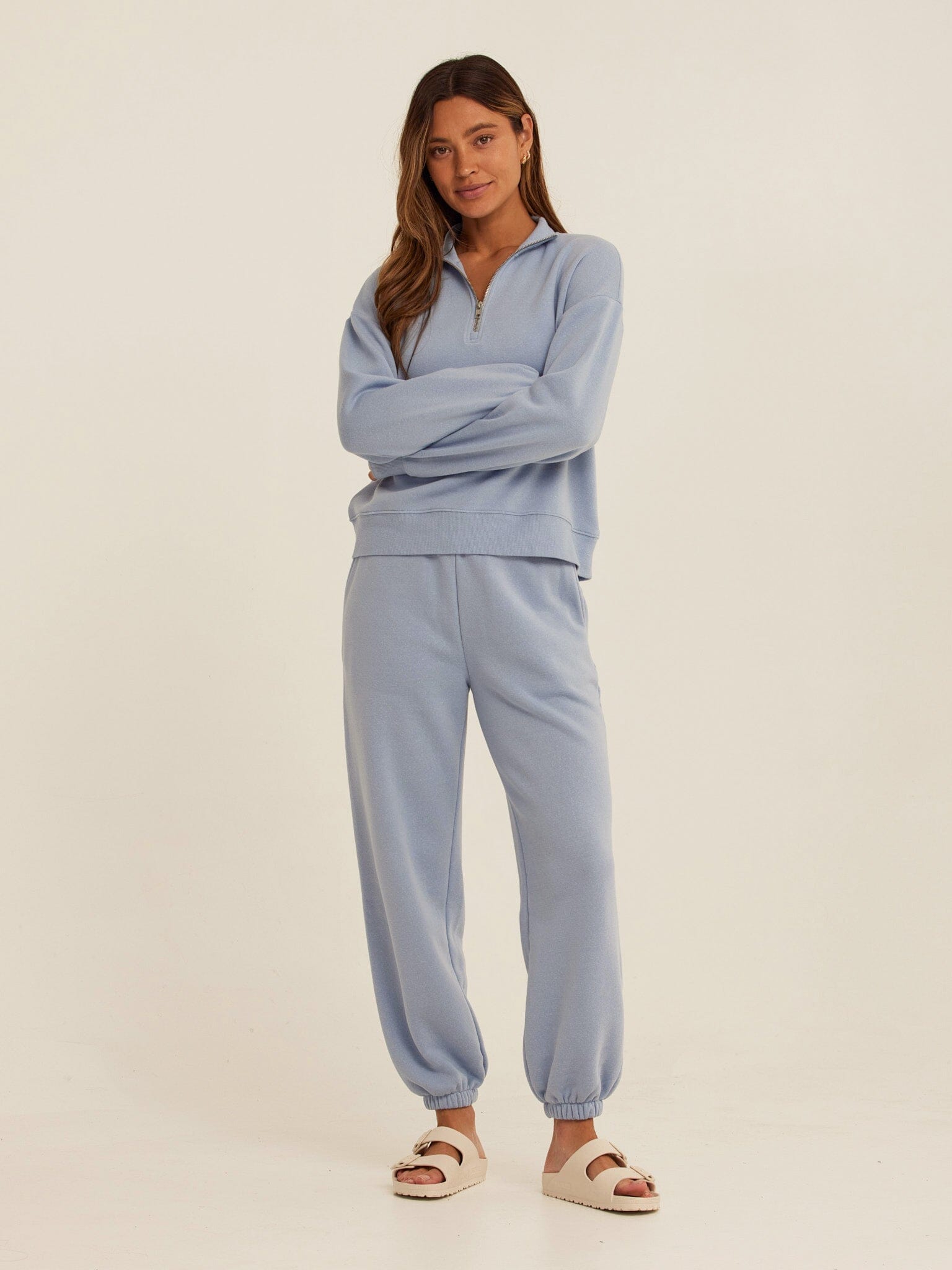 Constance Triblend Fleece Half Zip Pullover for Women
