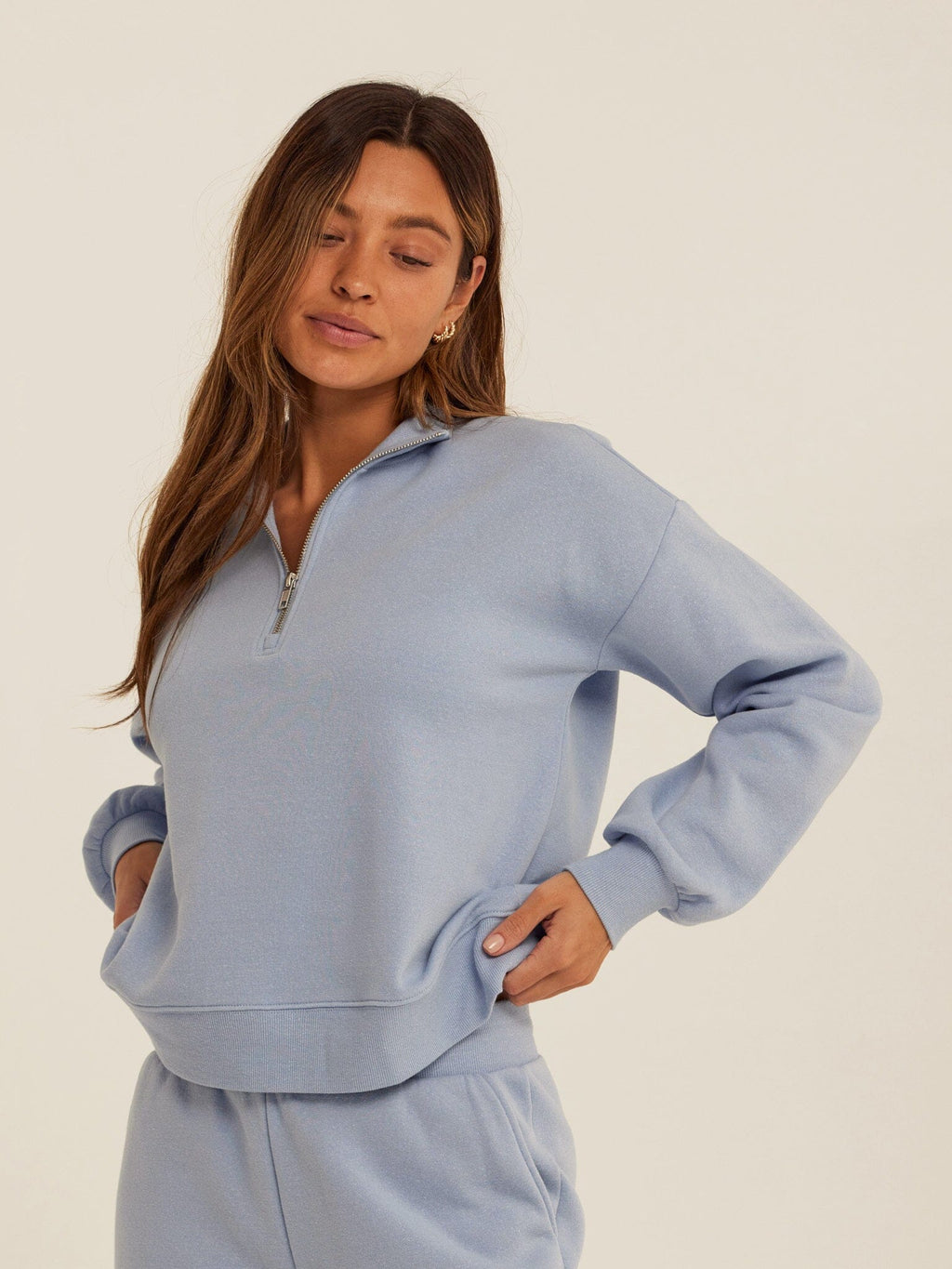 Constance Triblend Fleece Half Zip Pullover for Women