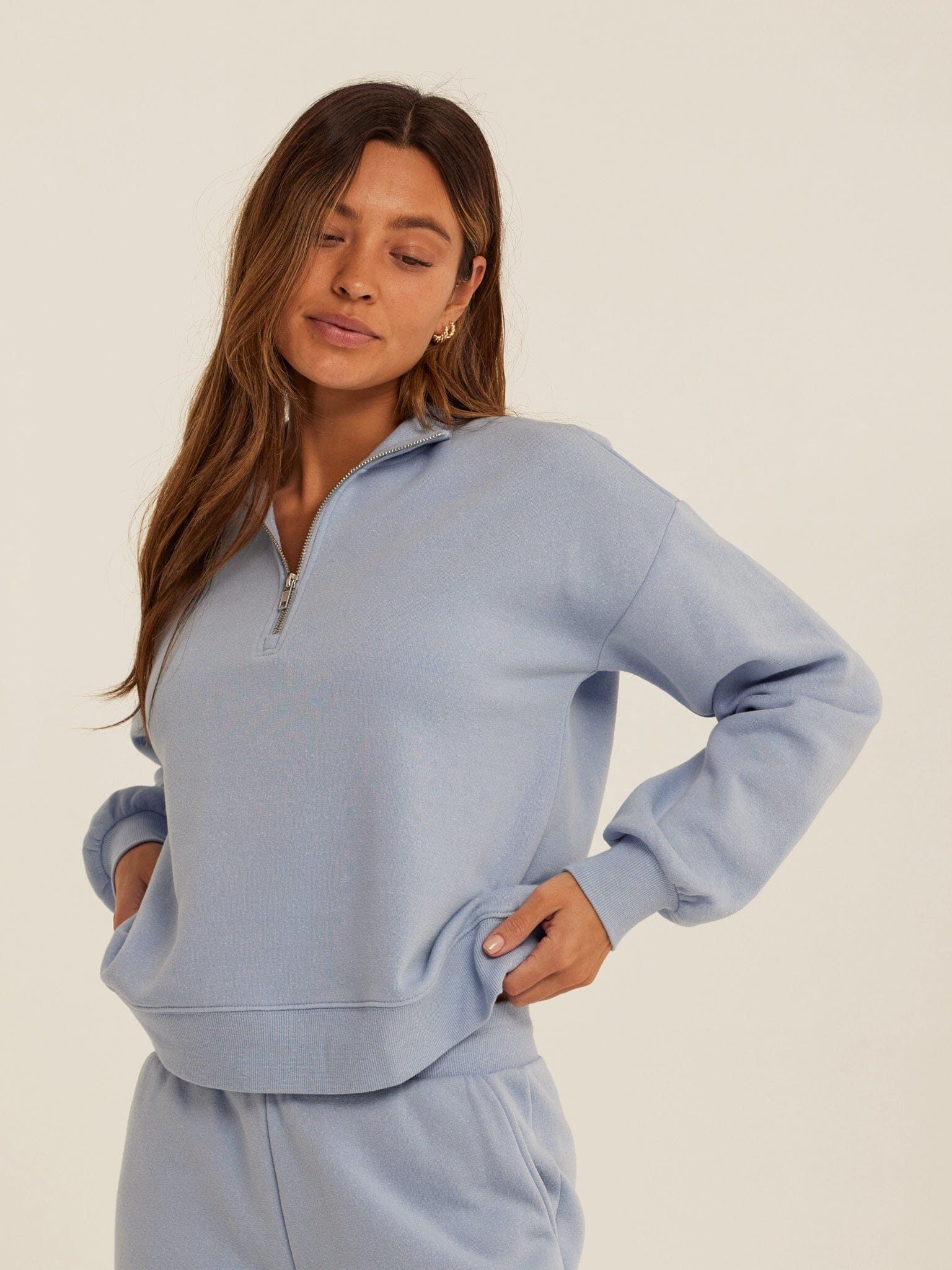 Constance Triblend Fleece Half Zip Pullover for Women