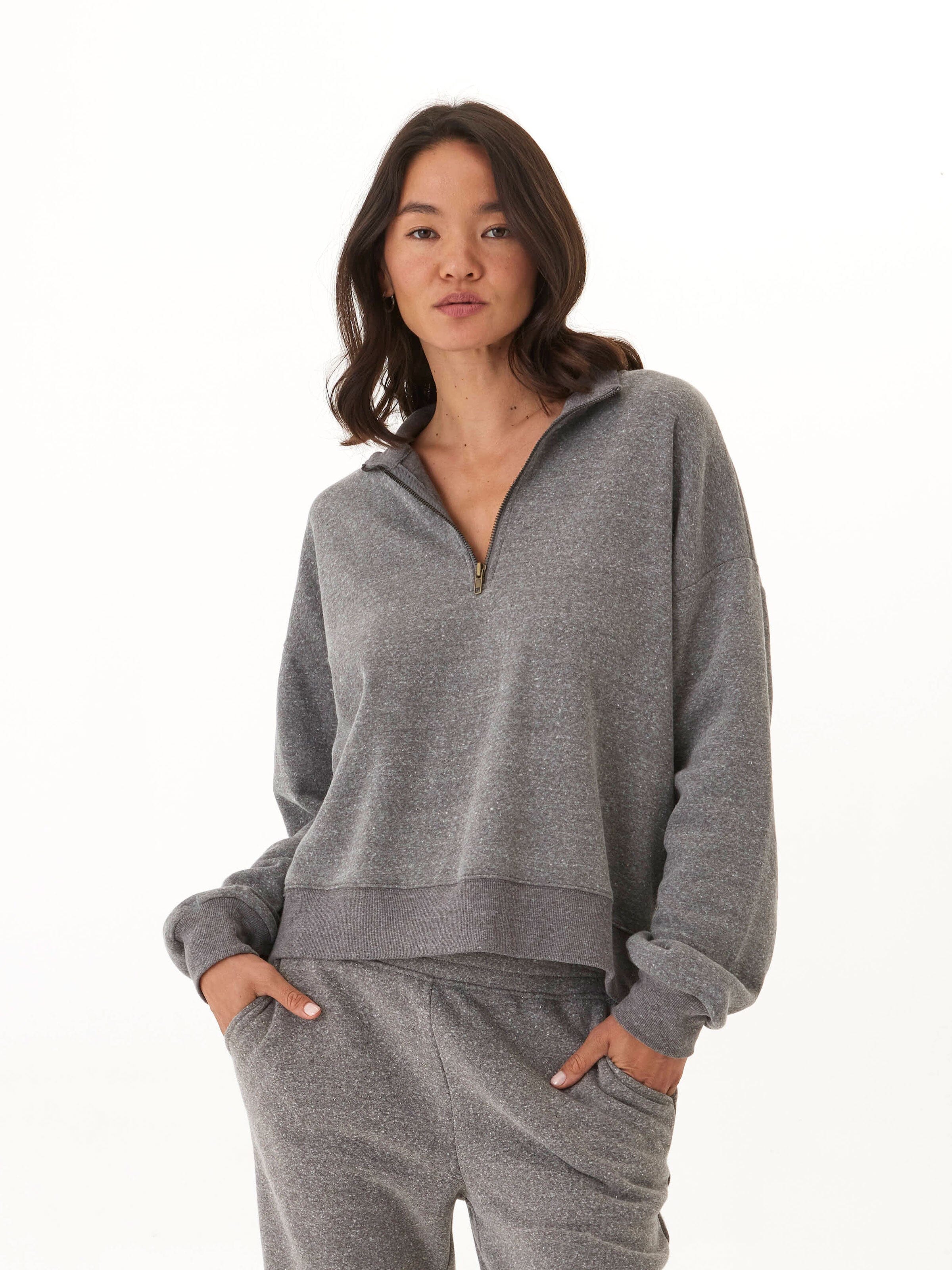 Constance Triblend Fleece Half Zip Pullover for Cozy Layering