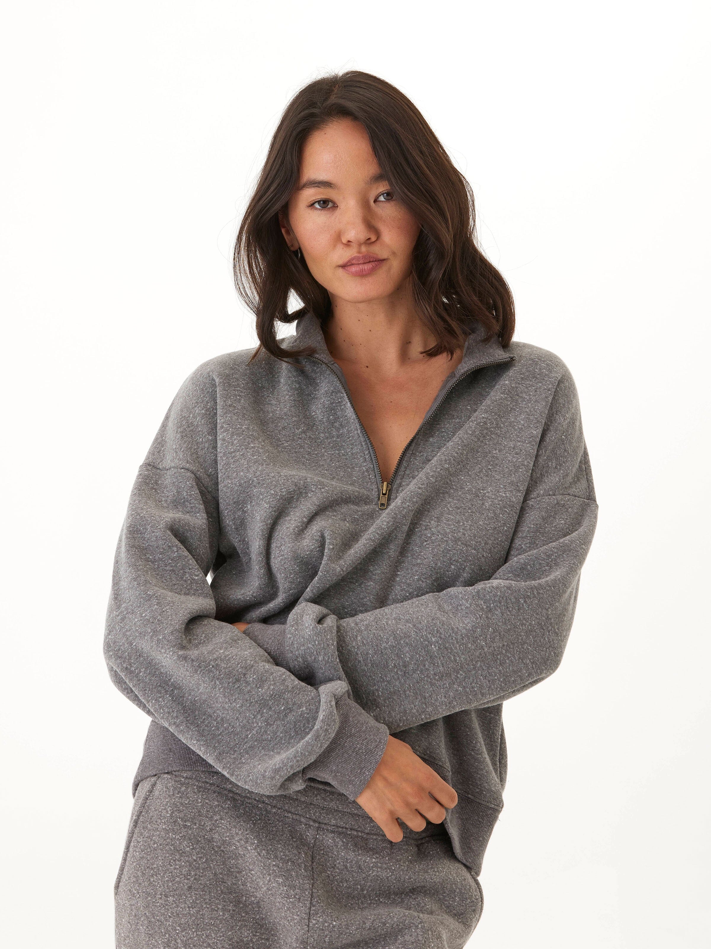 Constance Triblend Fleece Half Zip Pullover for Cozy Layering