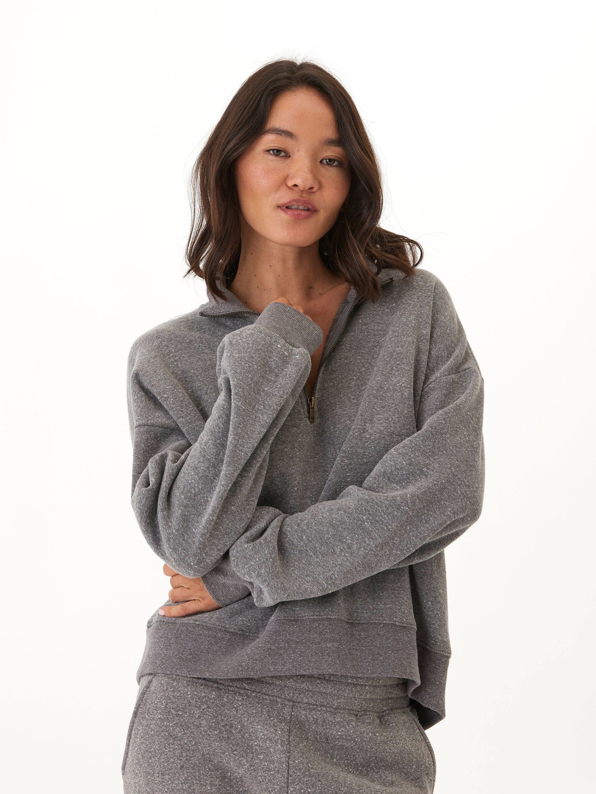Constance Triblend Fleece Half Zip Pullover for Cozy Layering
